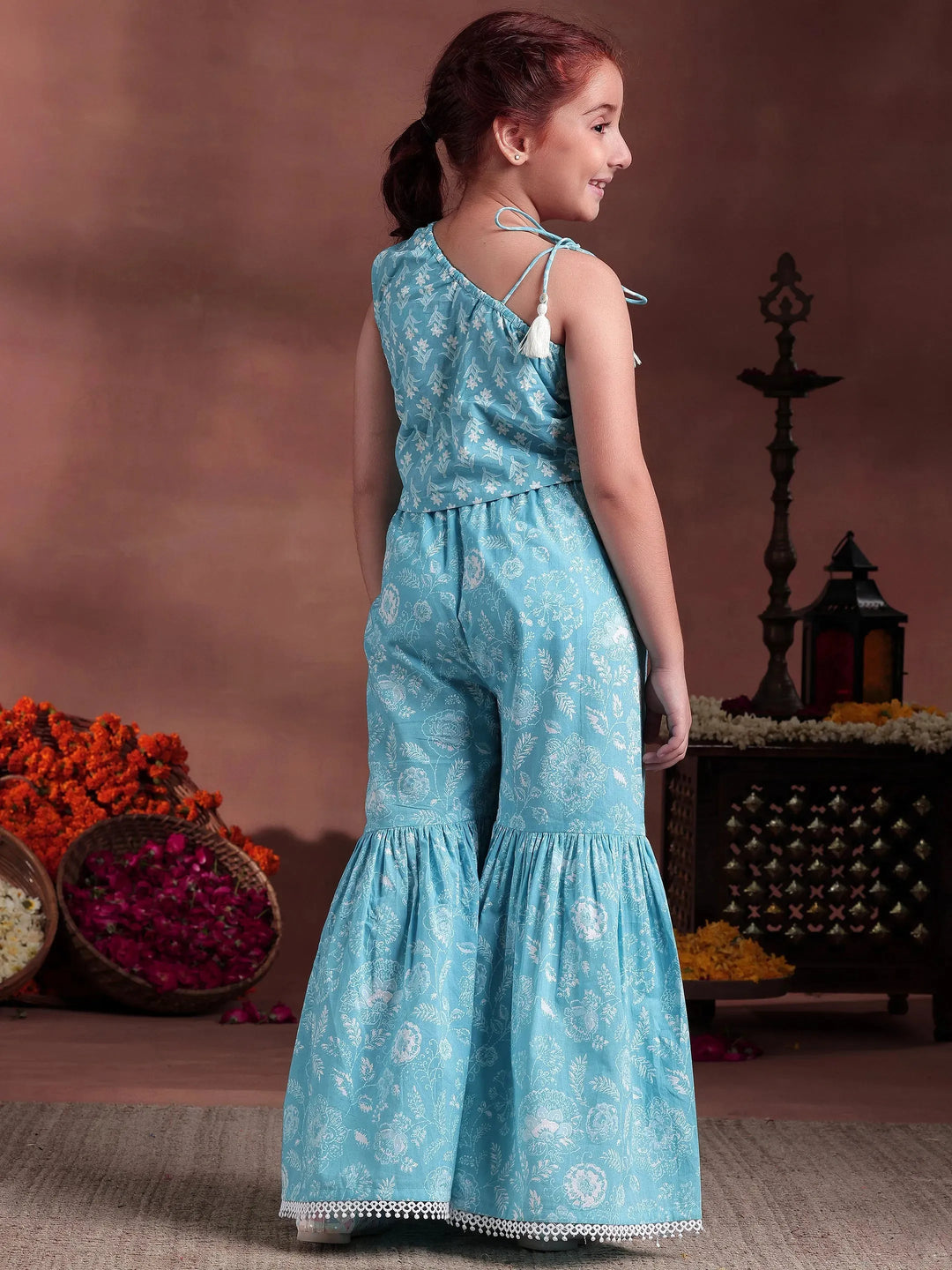  Kids Blue Printed Cotton Co-Ords 