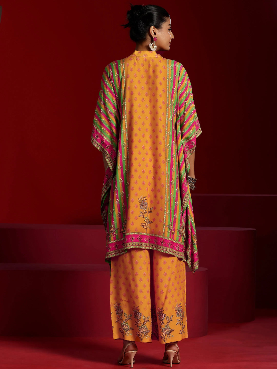  Libas Art Mustard Printed Muslin Co-Ords 