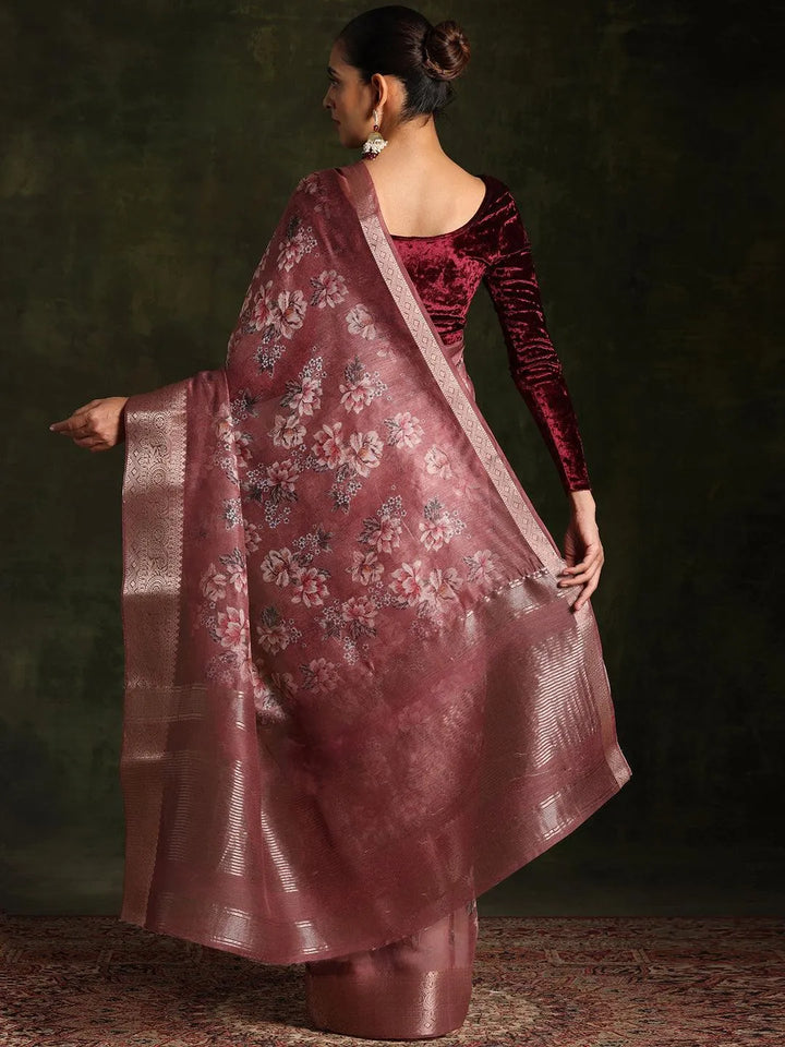 Sienna Printed Silk Blend Saree With Unstitched Blouse Piece - Libas