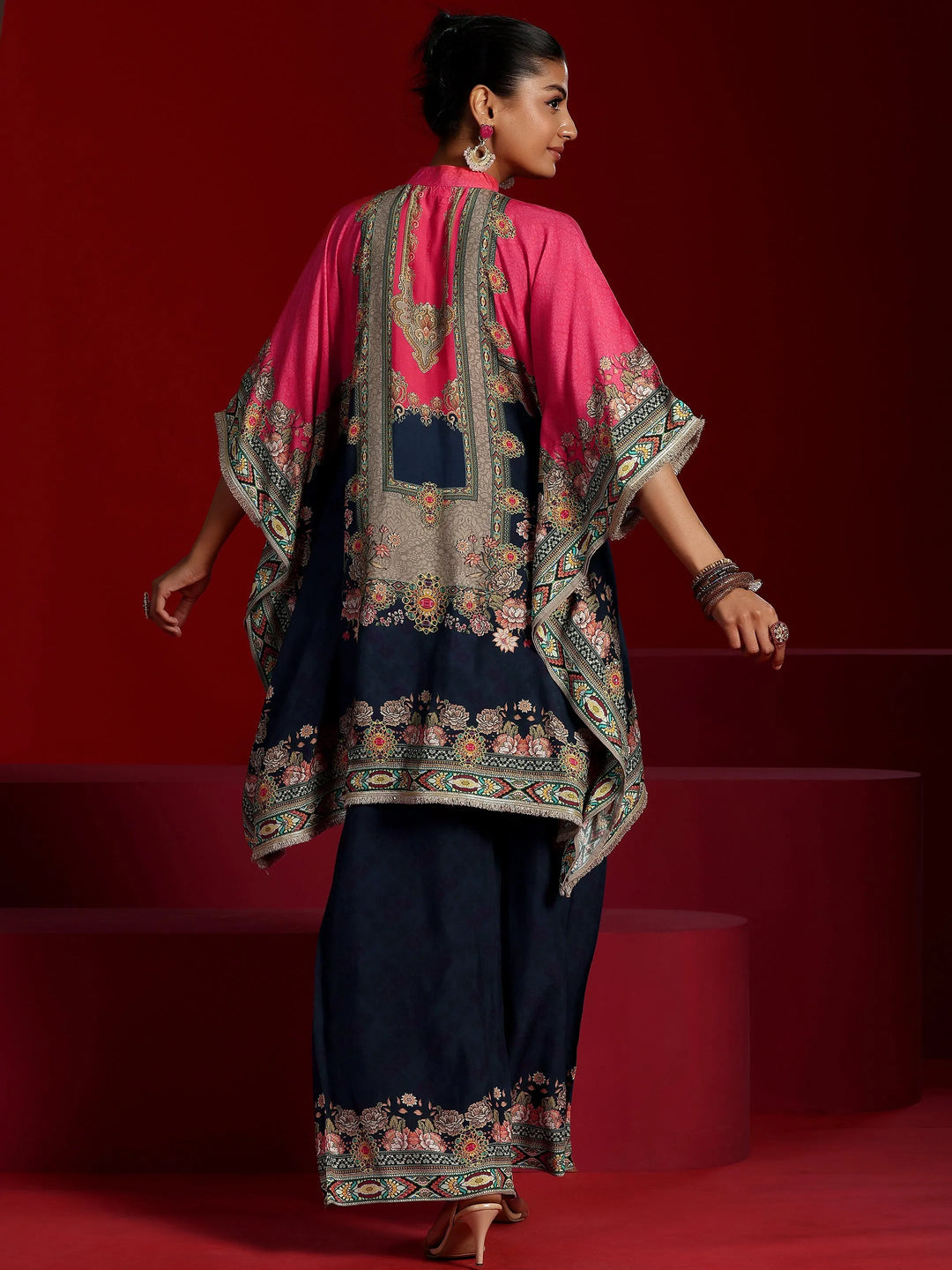  Libas Art Multi Printed Silk Blend Co-Ords 