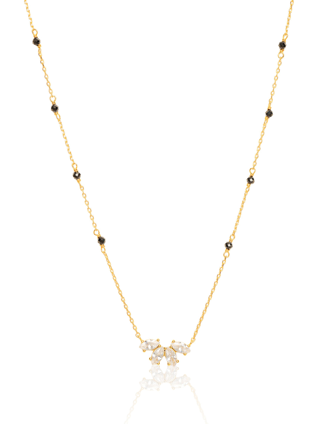  Libas Stone Petal Design 18K Gold Plated Mangalsutra 
