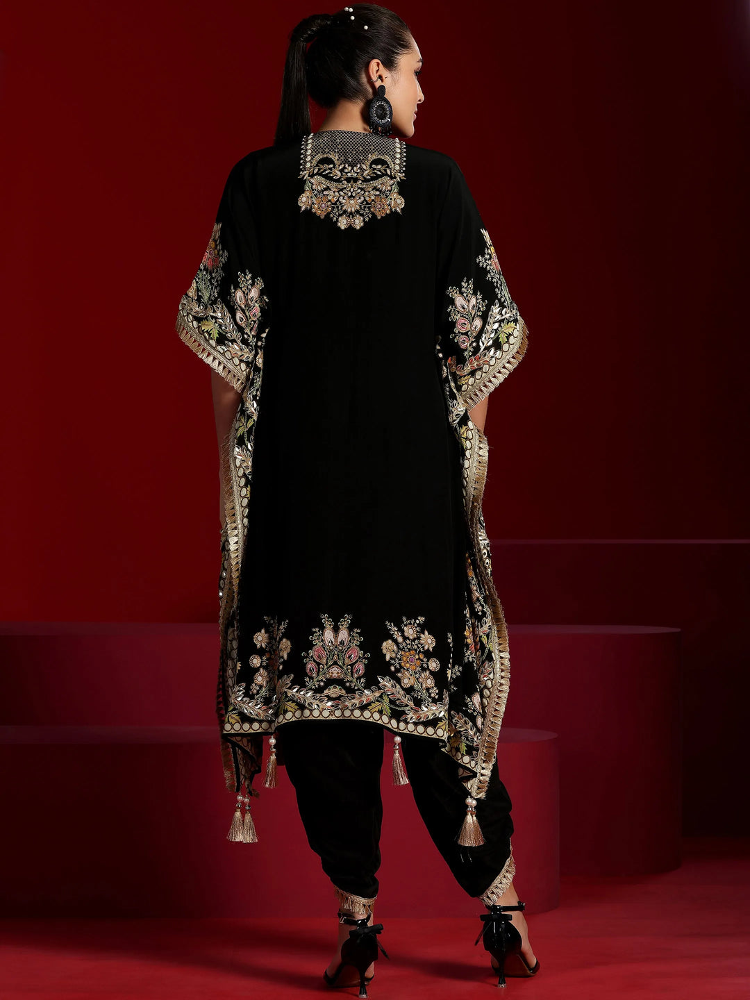  Libas Art Black Printed Silk Blend Co-Ords 