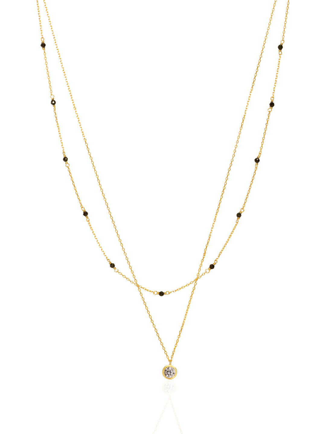  Libas Double-Layered Pearl Pendant 18K Gold Plated Mangalsutra 