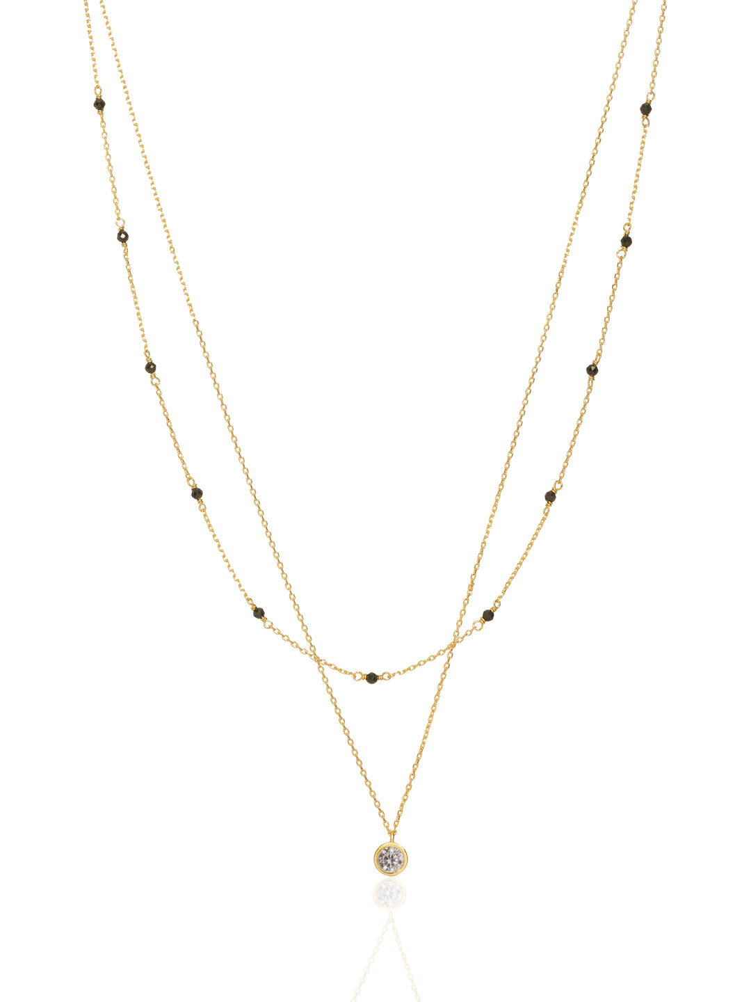  Libas Double-Layered Pearl Pendant 18K Gold Plated Mangalsutra 