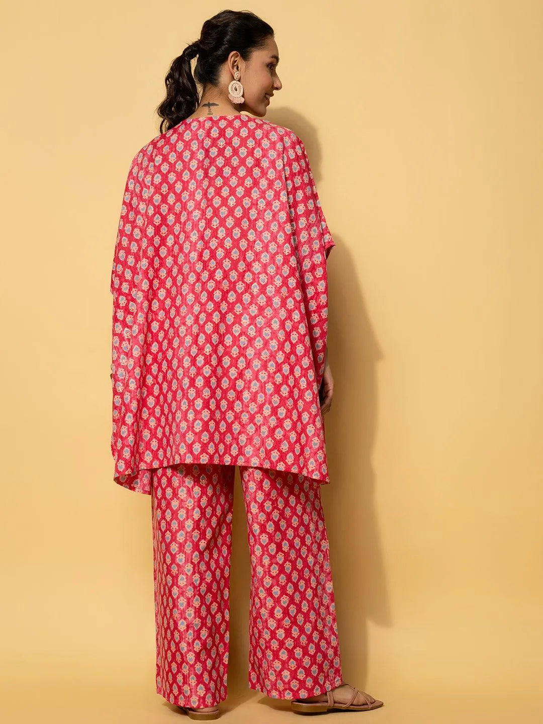 Pink Printed Rayon Co-Ords - Libas 
