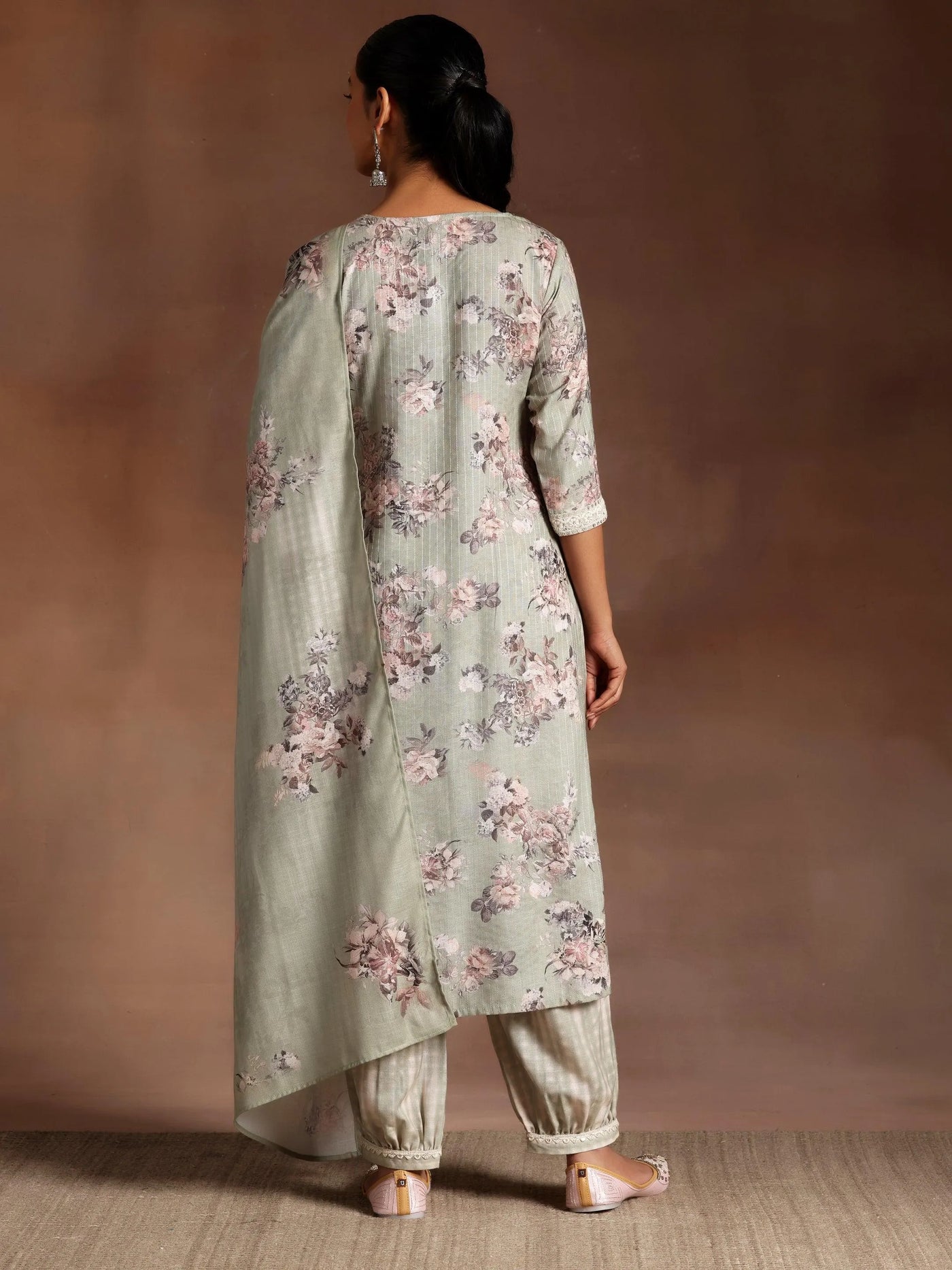 Mehendi Green - Dharwad Cotton Straight Kurta with Kalamkari Patchwork 08