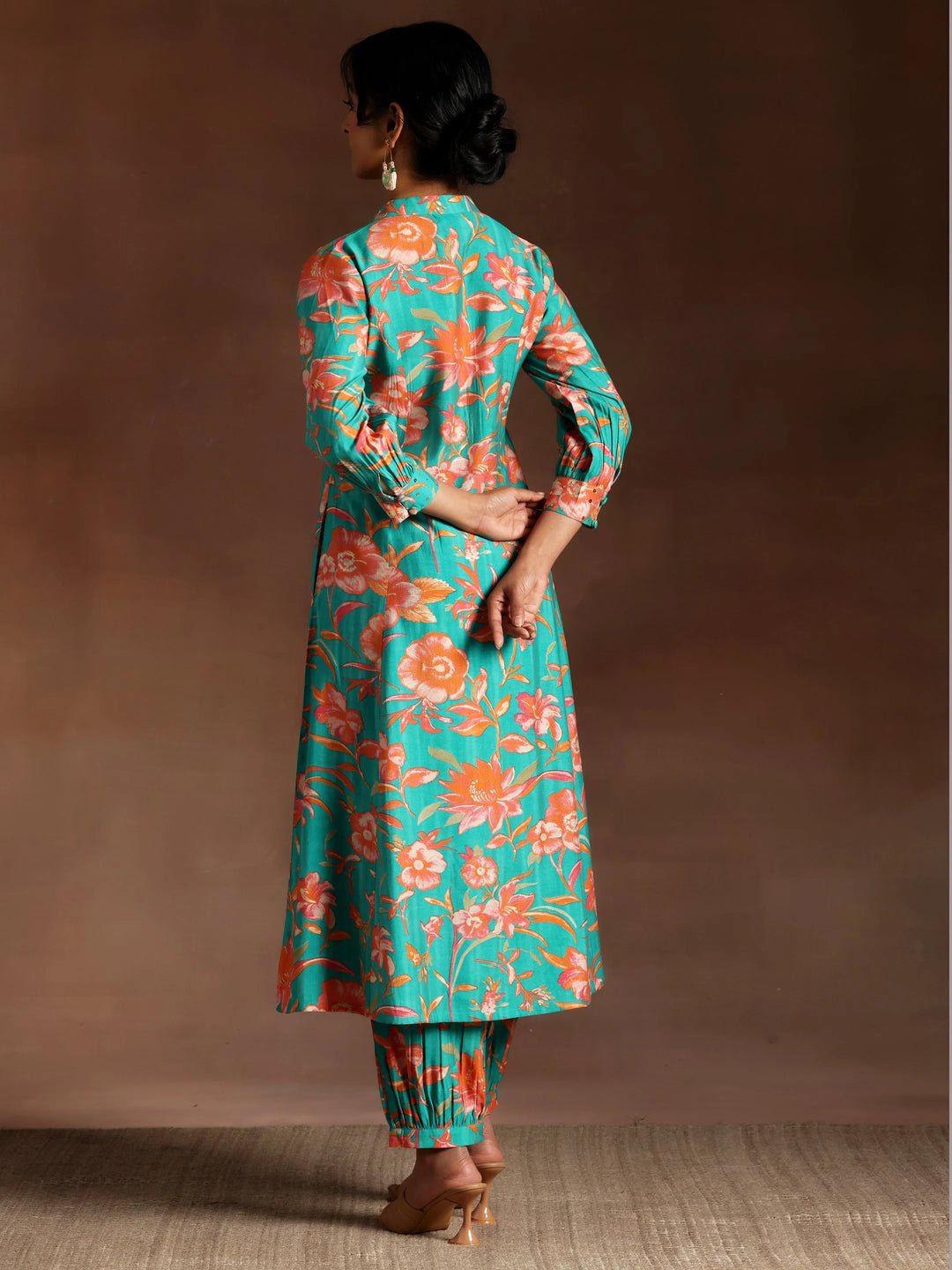 Blue Printed Silk Blend Co-Ords 
