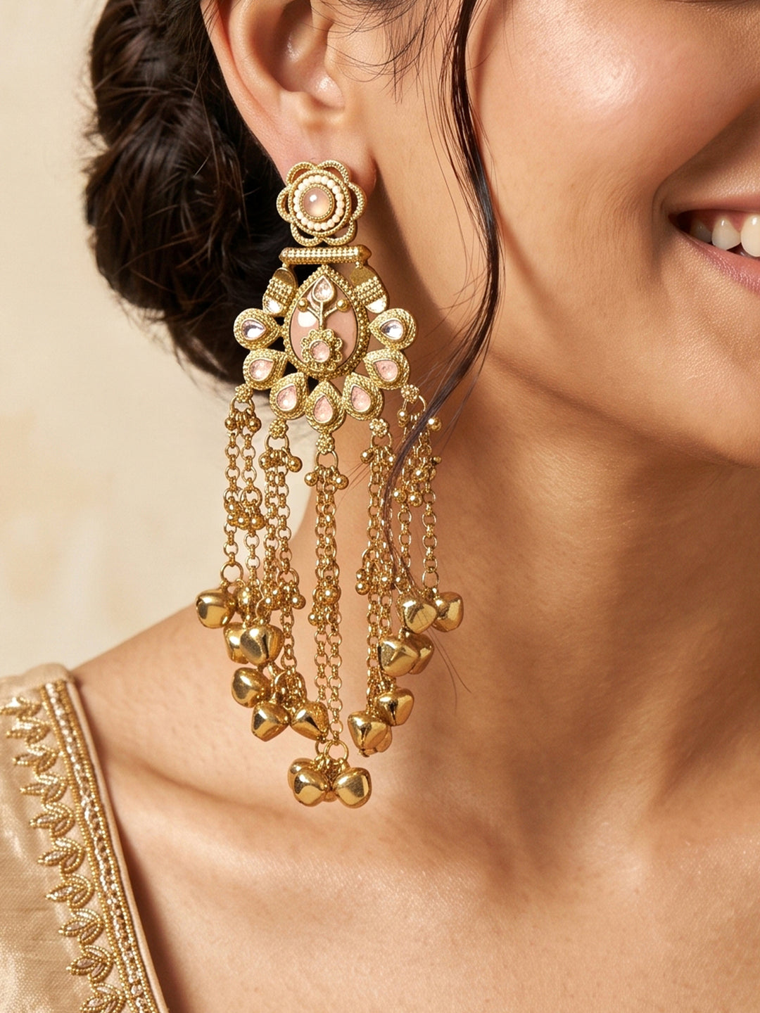  Libas Multicolour Dangling Ghungroo Earrings 