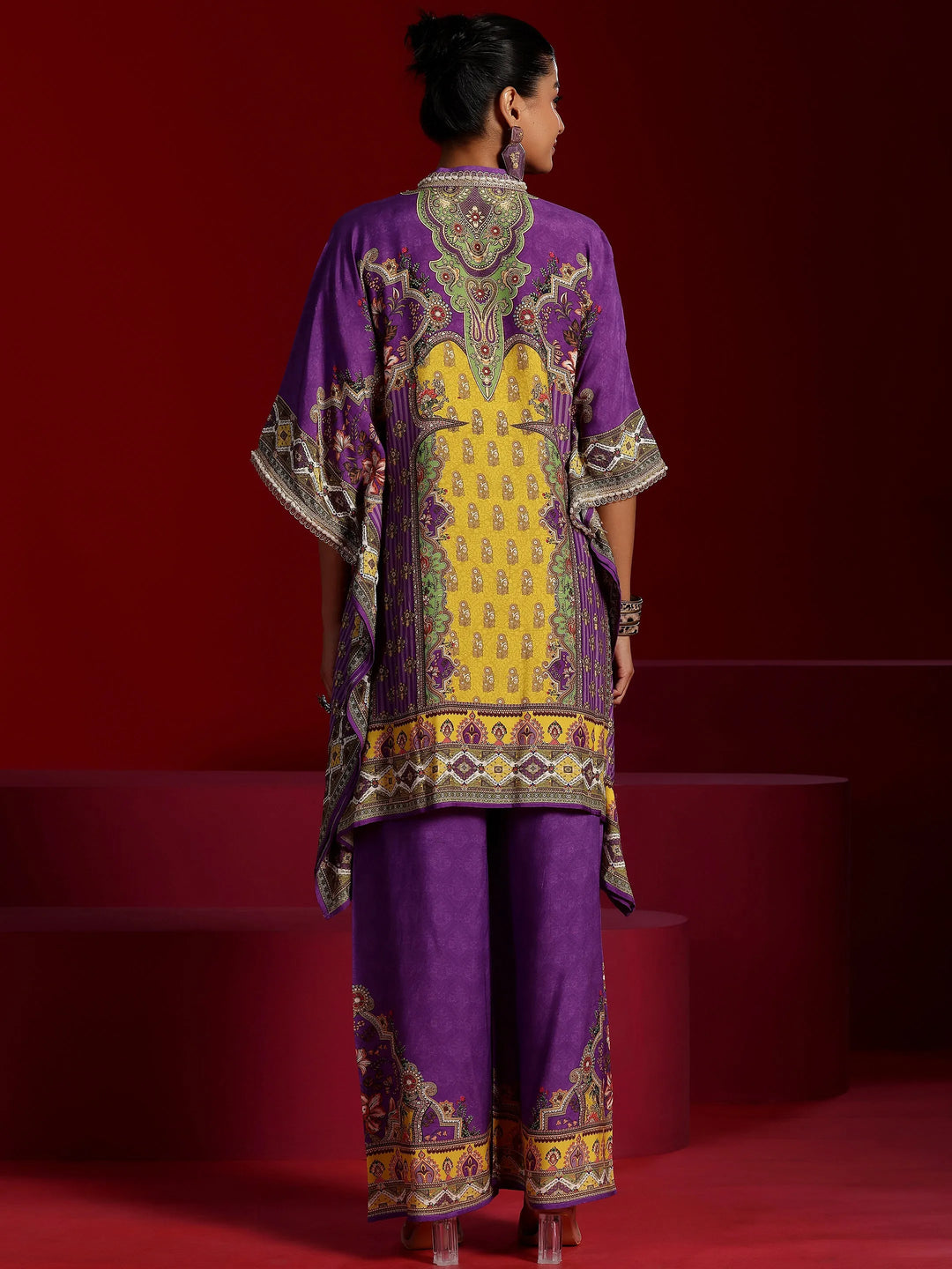  Libas Art Purple Printed Silk Blend Co-Ords 