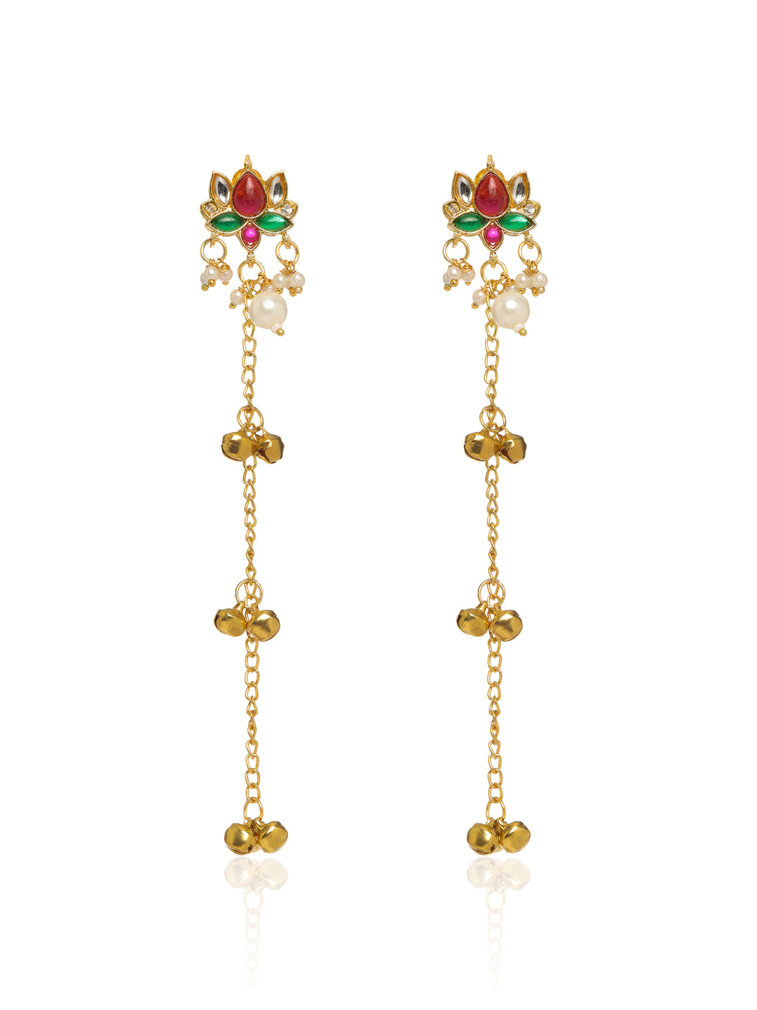  Libas Long Chain Kashmiri Ghungroo Earrings 