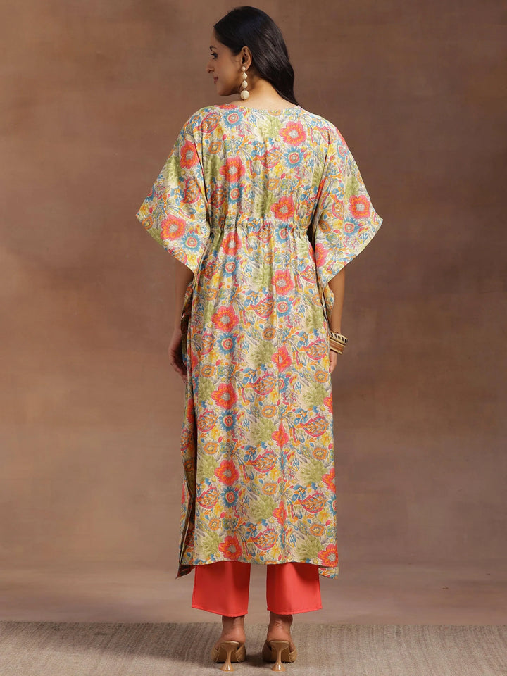 Multicoloured Printed Silk Blend Co-Ords - Libas