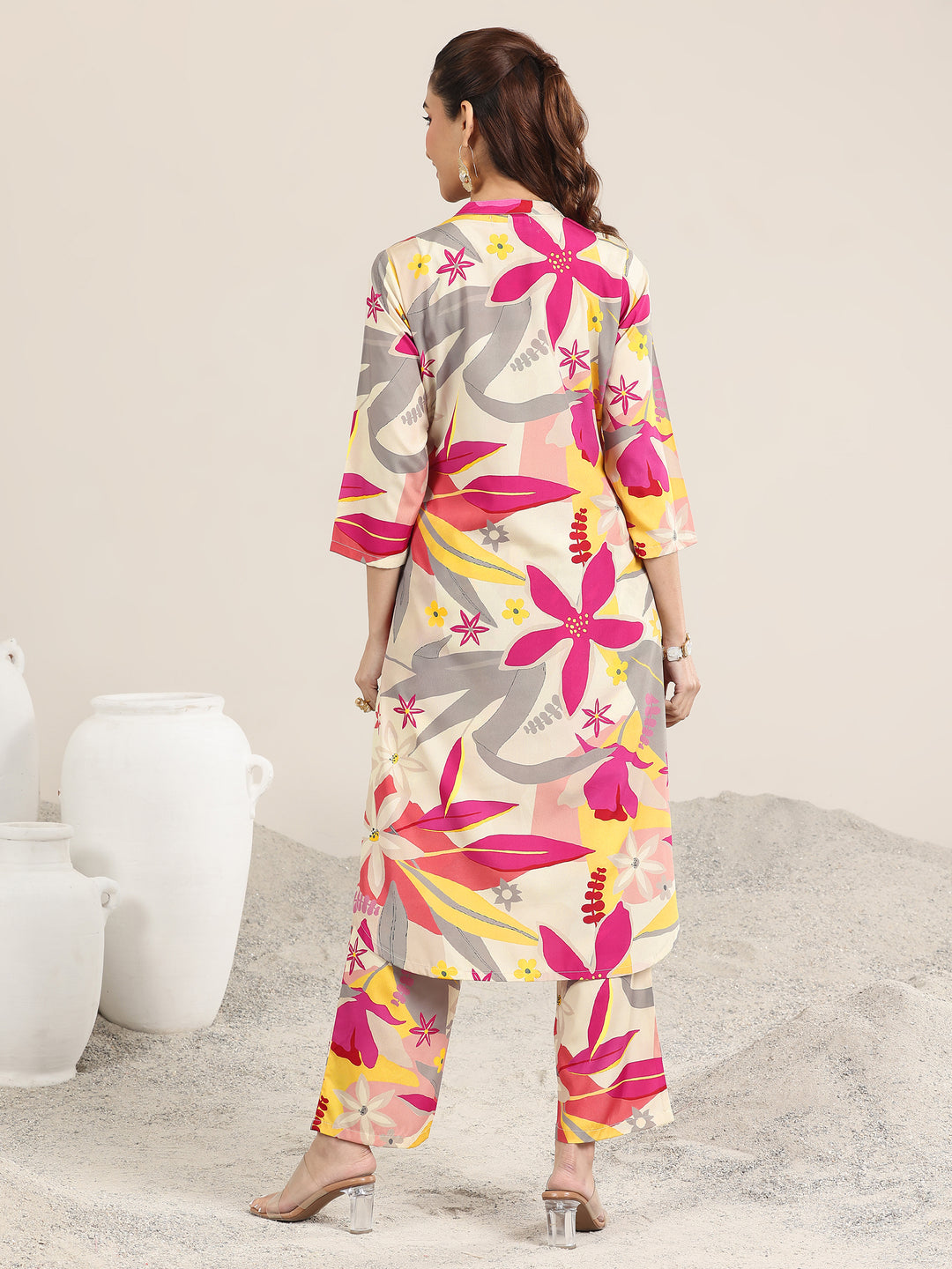  Multi Printed Poly Crepe Co ord sets 