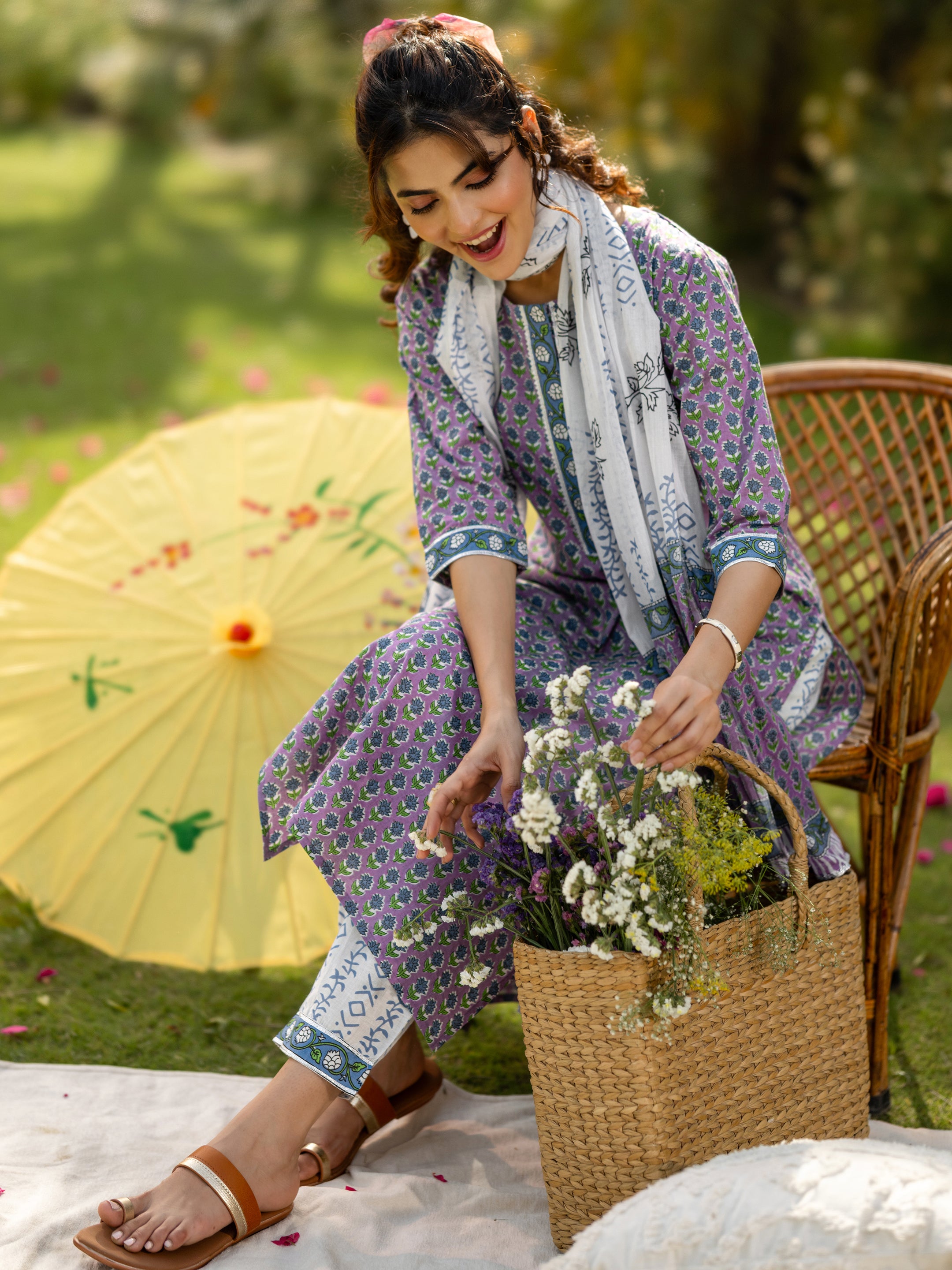 libas Lavender Printed Cotton Straight Suit Set With Dupatta-picture-15