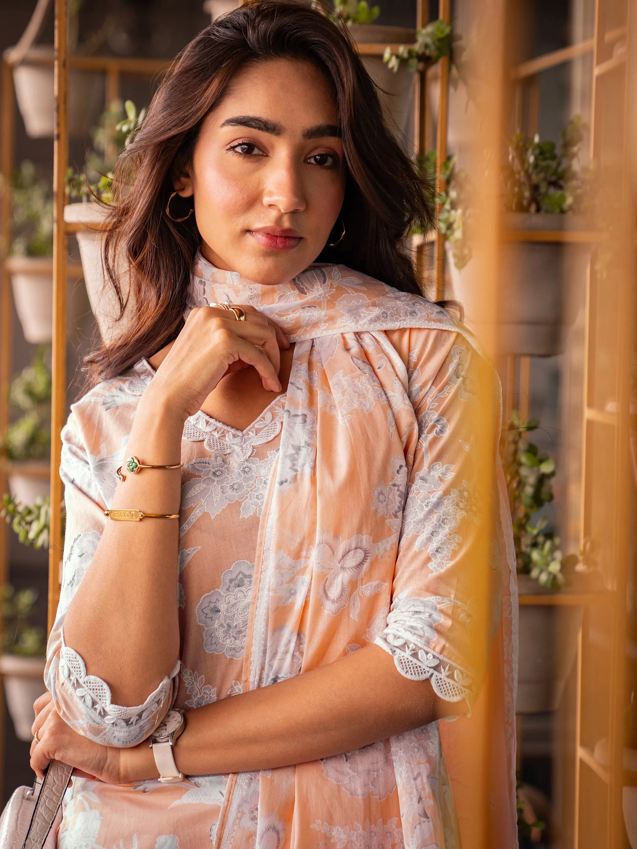 libas Peach Printed Cotton Straight Suit Set With Dupatta-picture-29