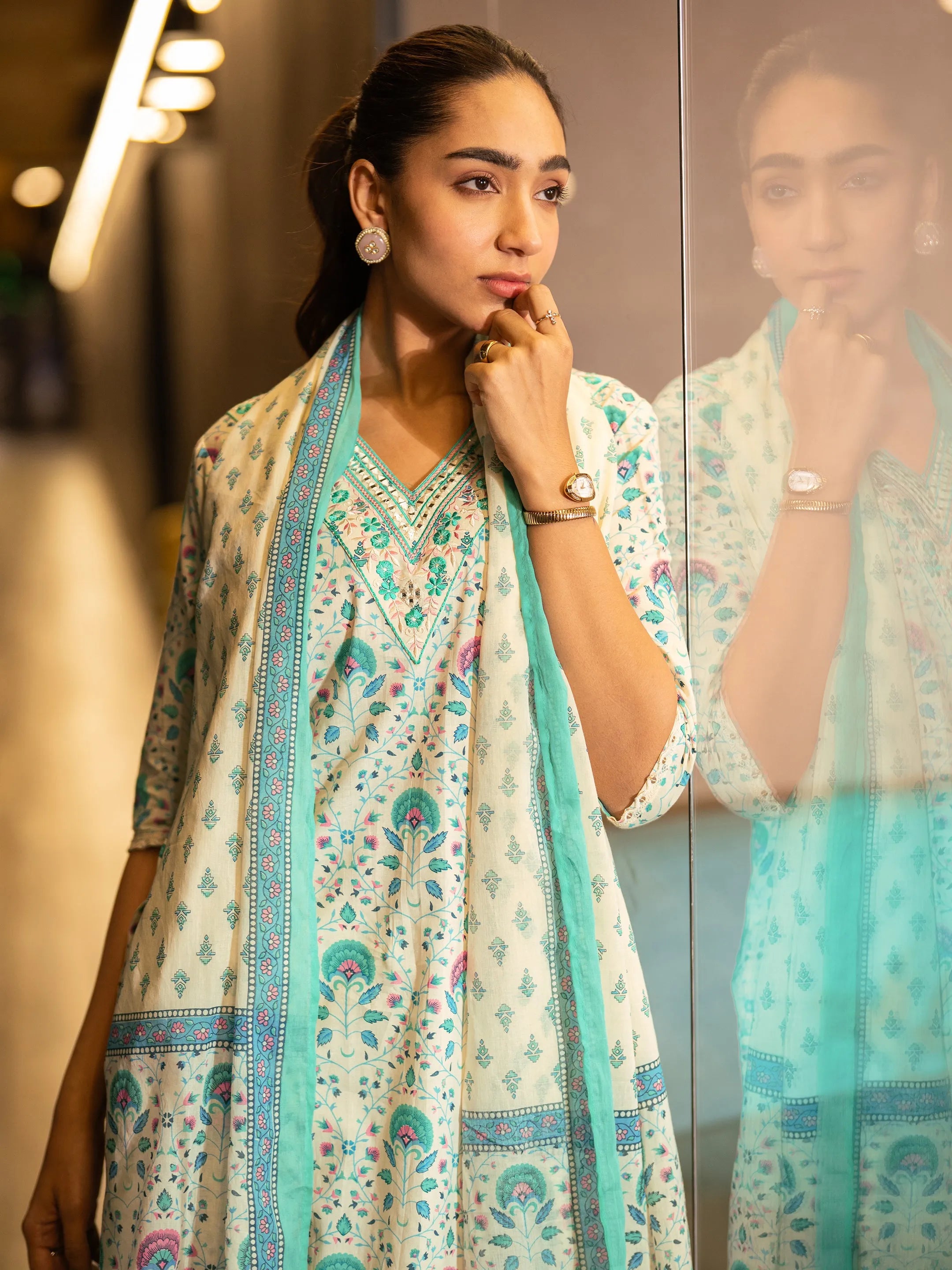 libas Off White Printed Cotton Straight Suits With Dupatta-picture-44
