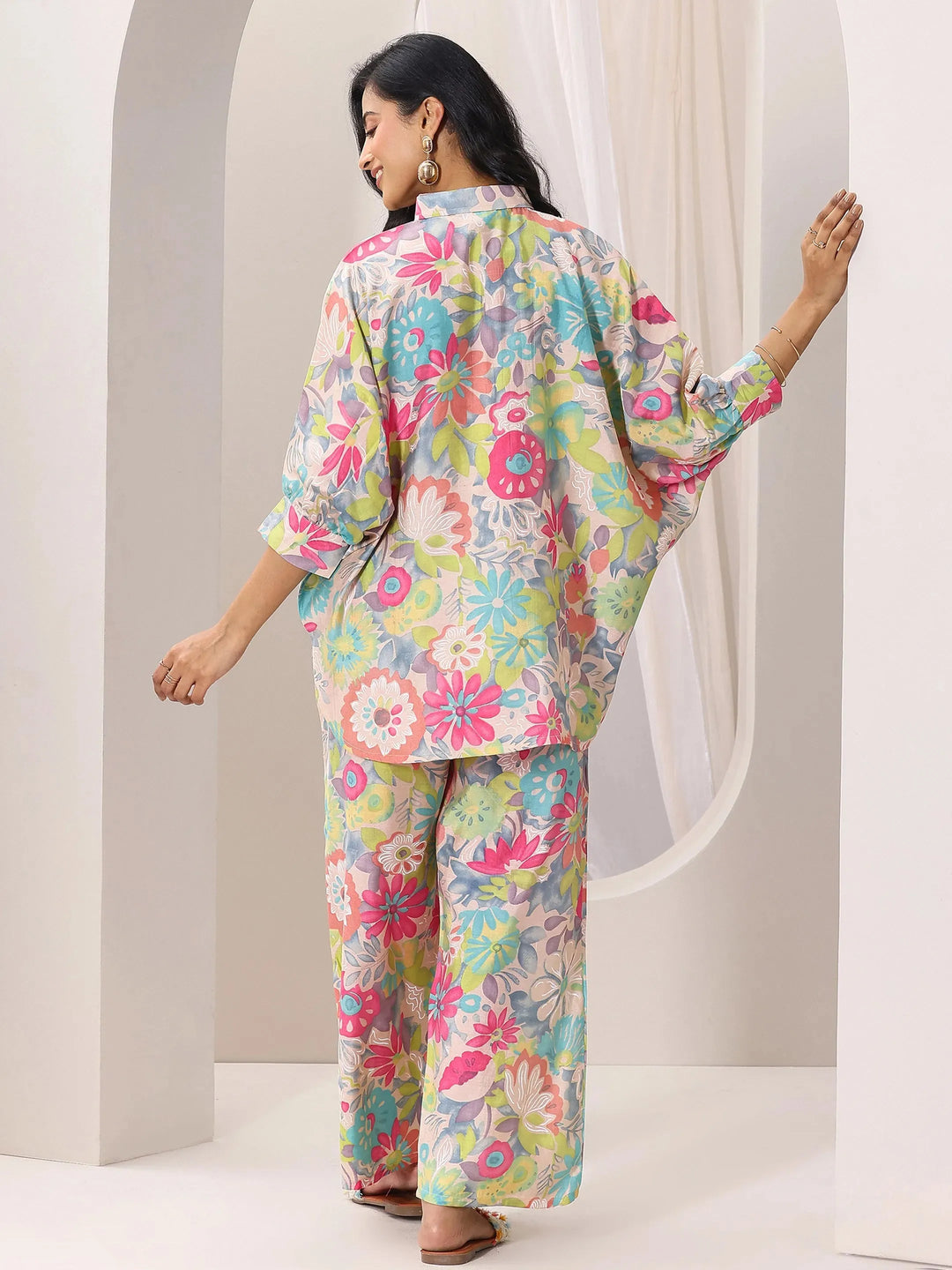  Multi Printed Silk Blend Co-Ord Sets 