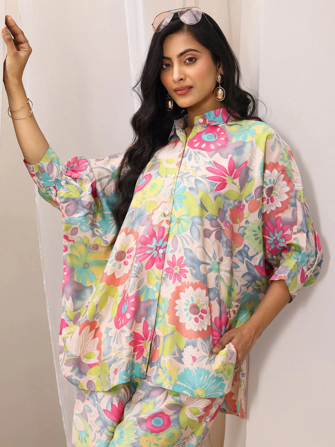  Multi Printed Silk Blend Co-Ord Sets 
