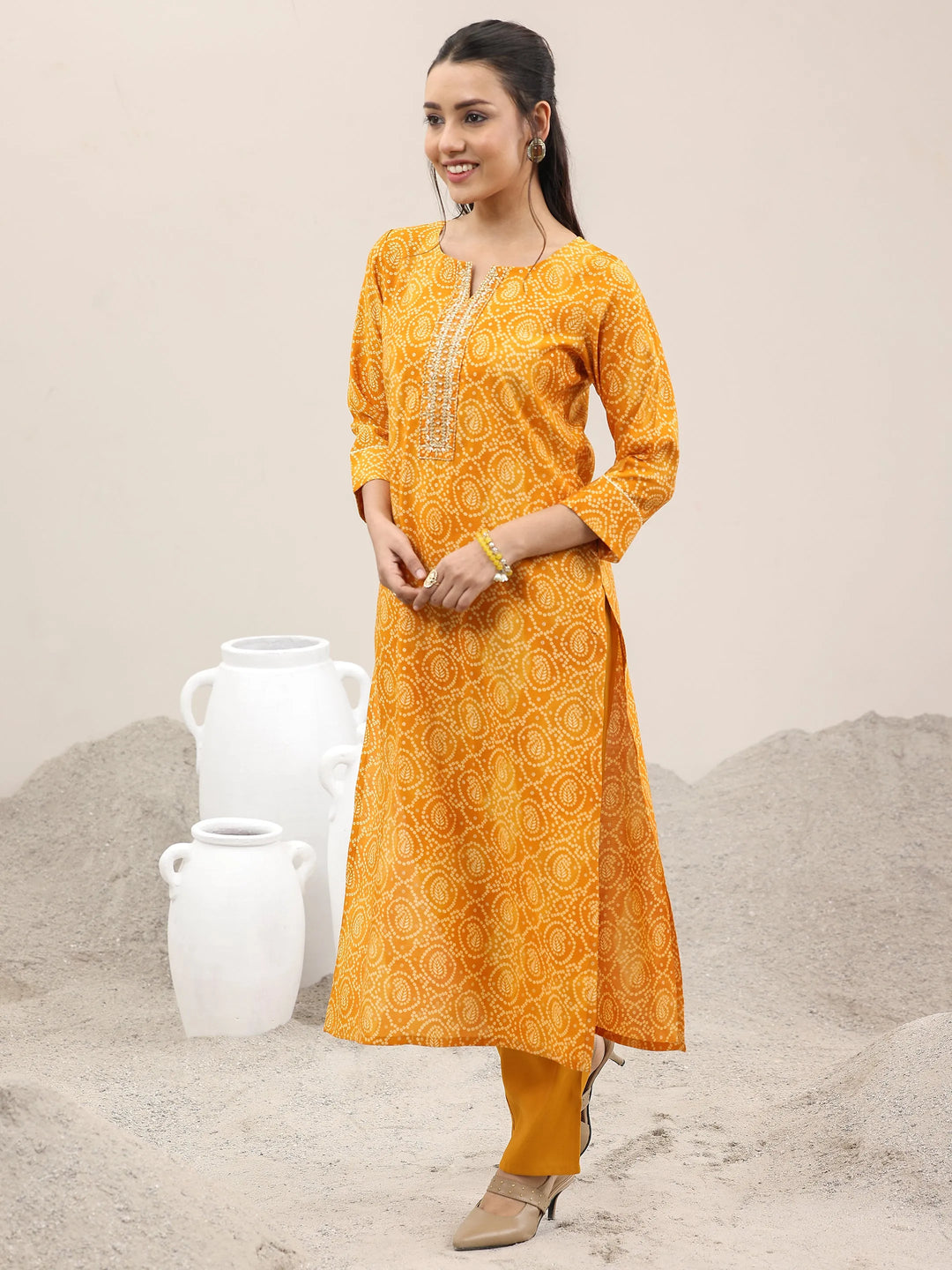  Mustard Printed Rayon Straight Suit With Dupatta 