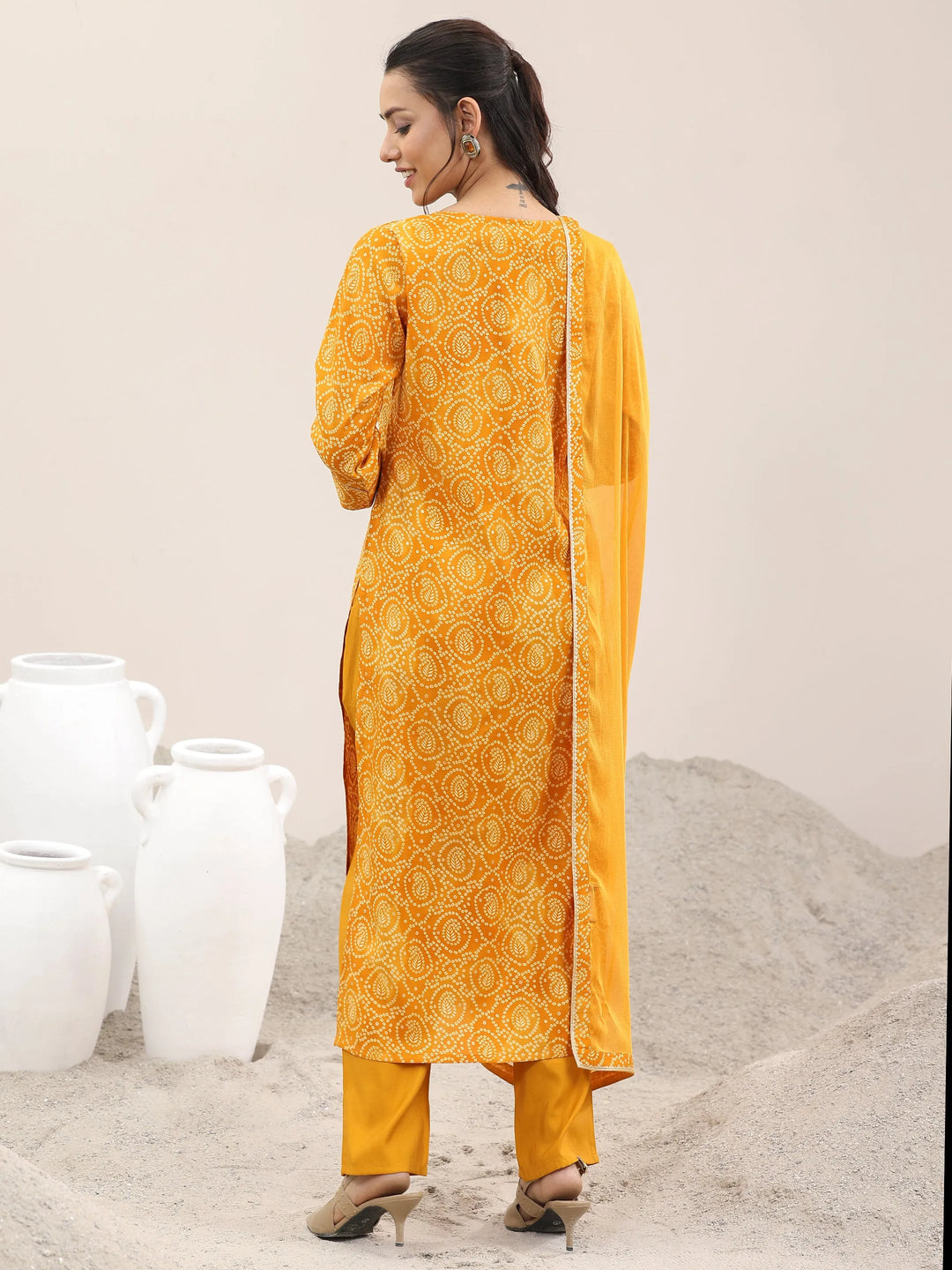  Mustard Printed Rayon Straight Suit With Dupatta 