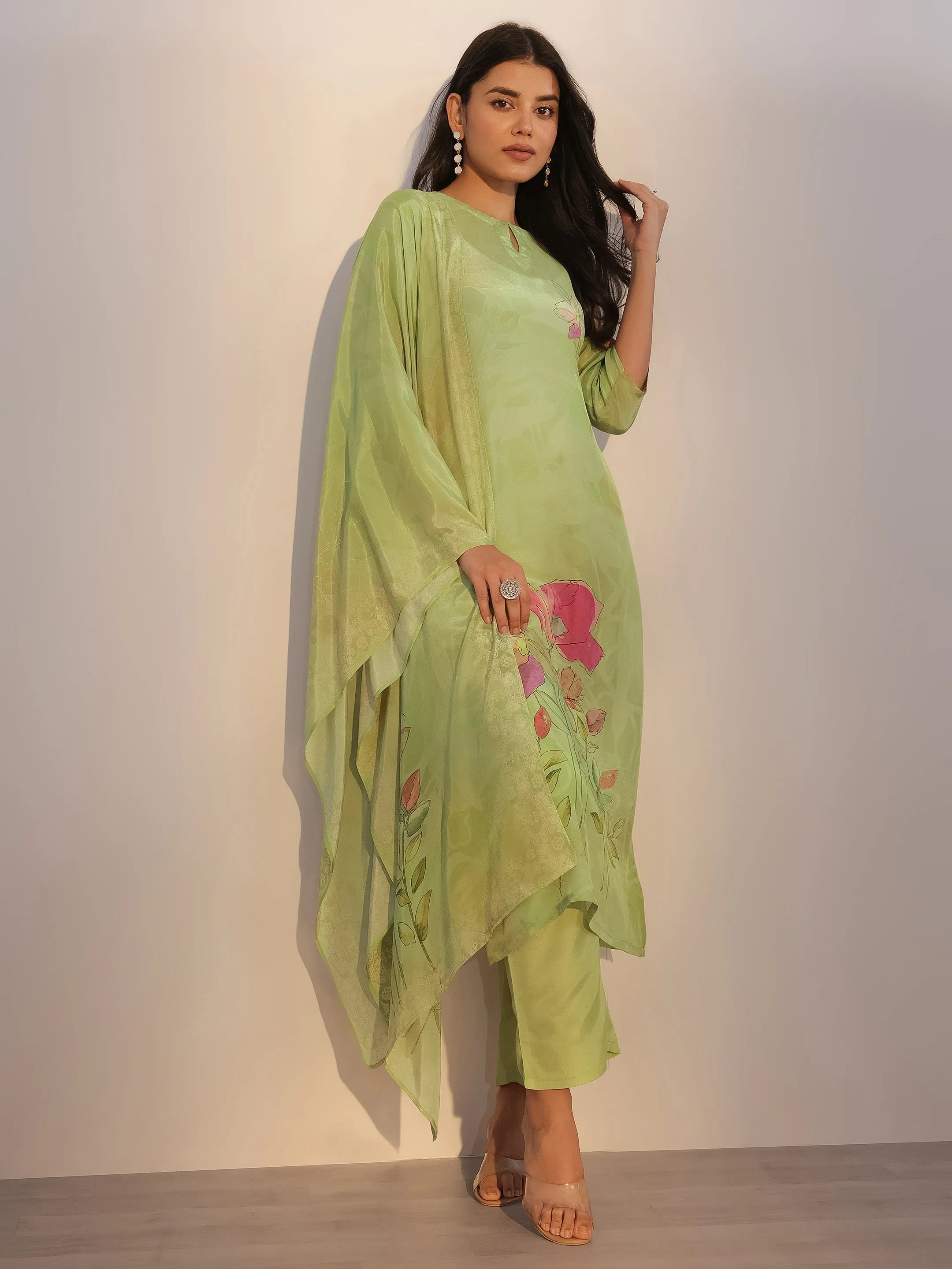 libas Green Printed Silk Blend Straight Suit With Dupatta-picture-60