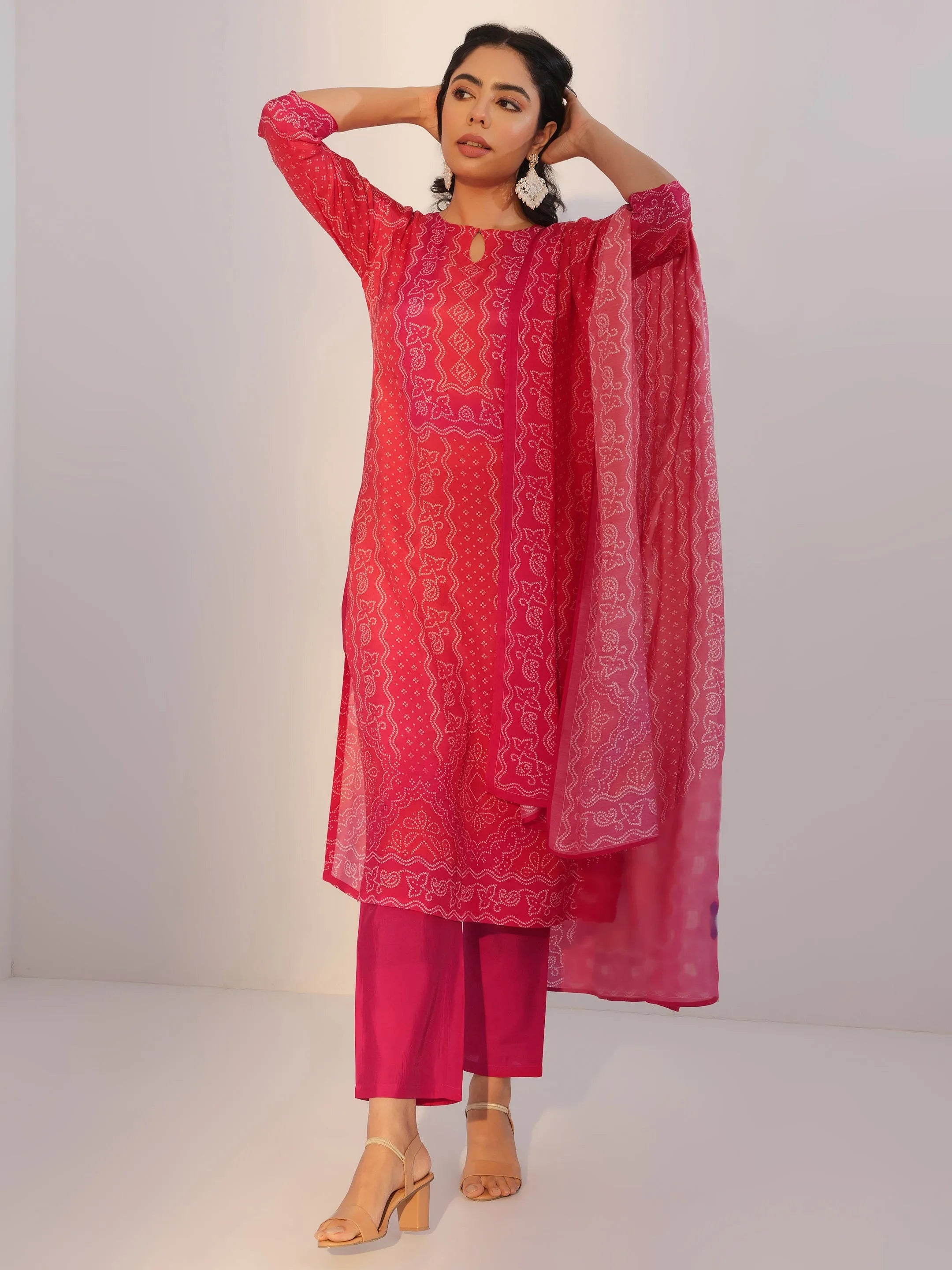 libas Red Printed Silk Blend Straight Suit With Dupatta-picture-37