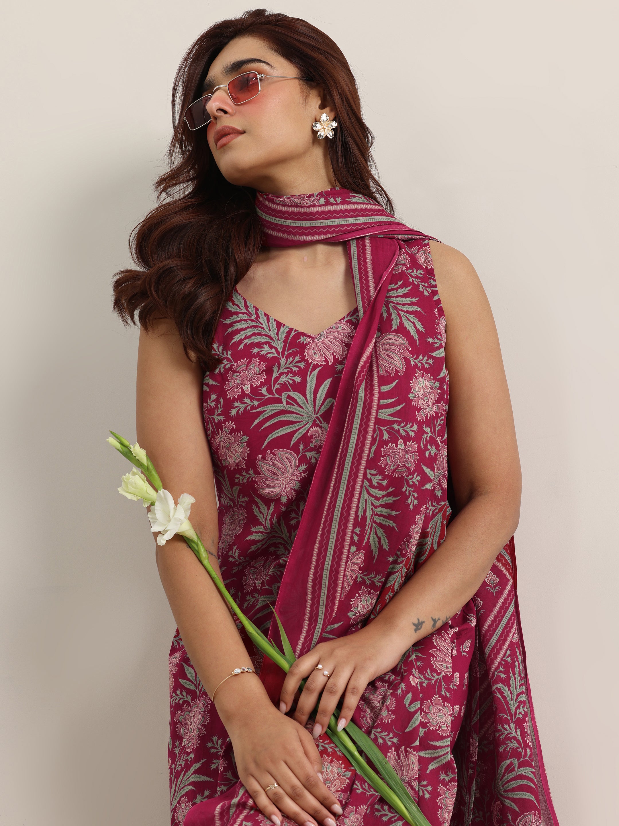libas Maroon Printed Cotton Straight Suit With Dupatta-picture-36