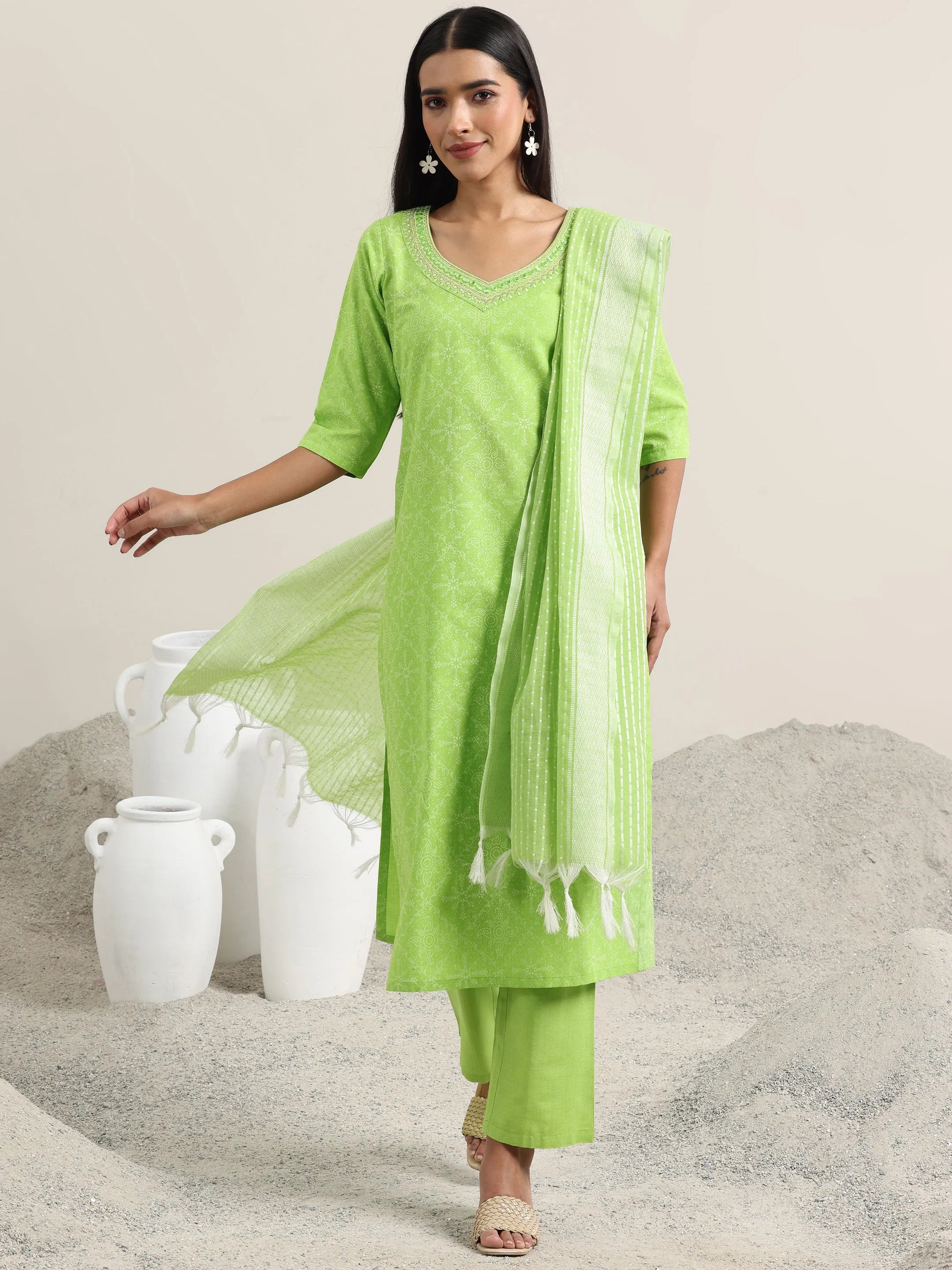 libas Green Printed Cotton Straight Suit With Dupatta-picture-24