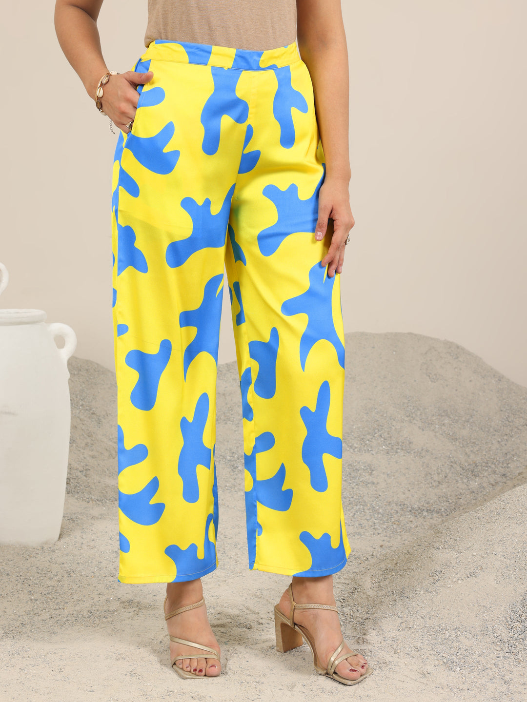  Yellow Printed Crepe Co-Ord Sets 