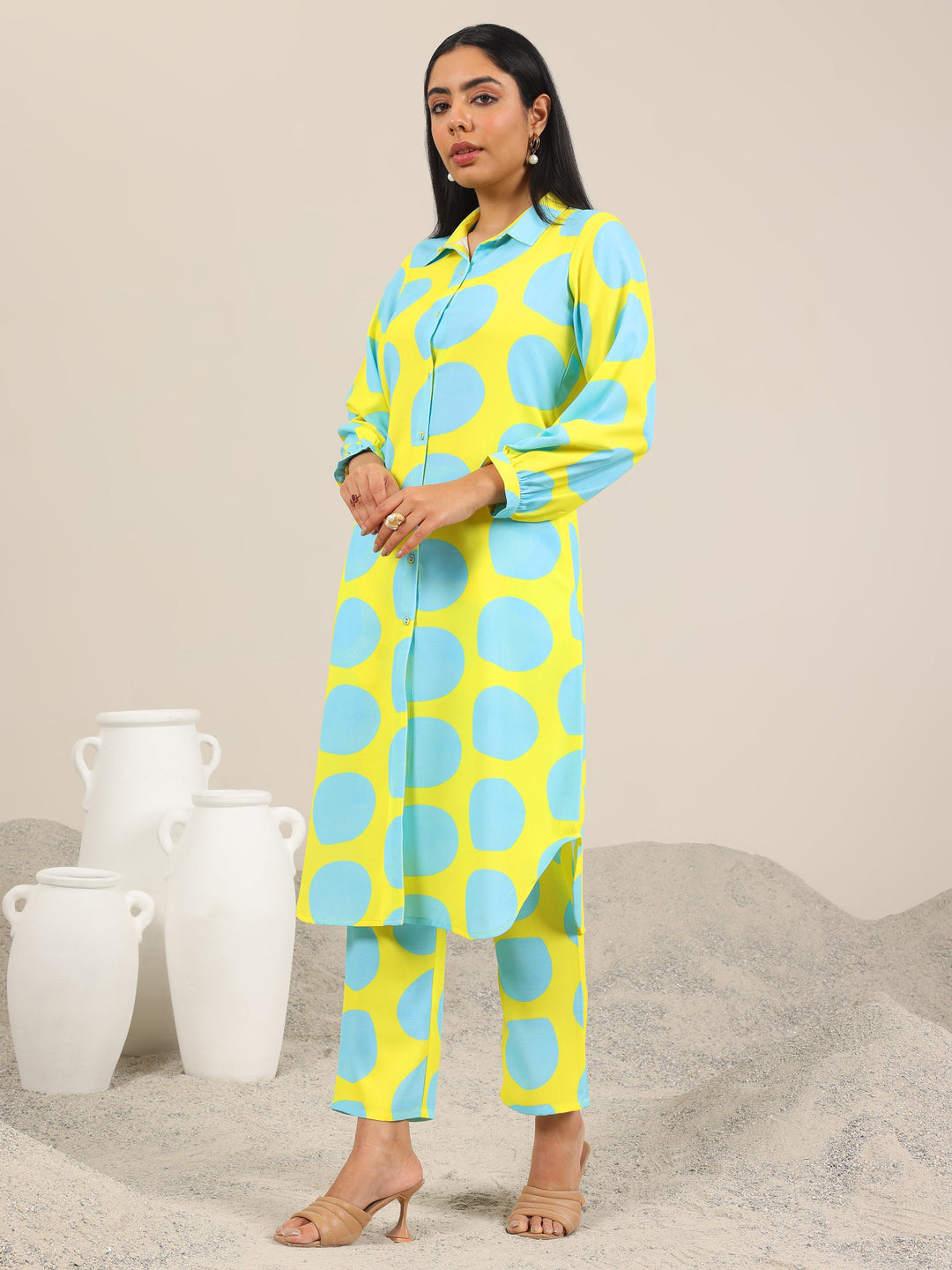  Yellow Printed Crepe Co-Ord Sets 