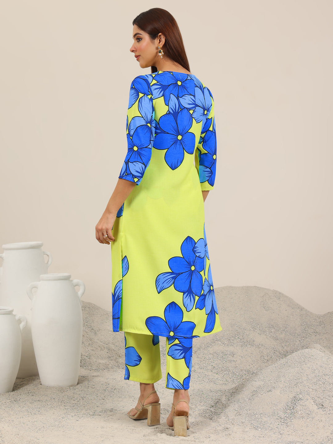  Yellow Printed Crepe Co-Ord Sets 