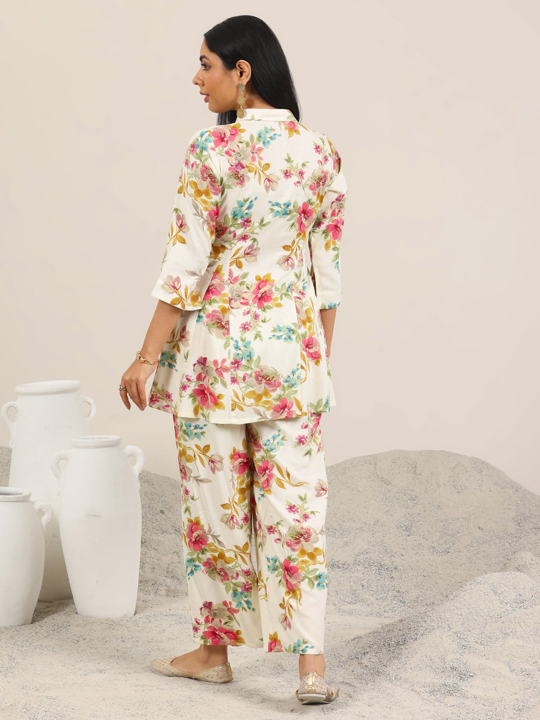  Off White Printed Rayon Co-Ord Sets 