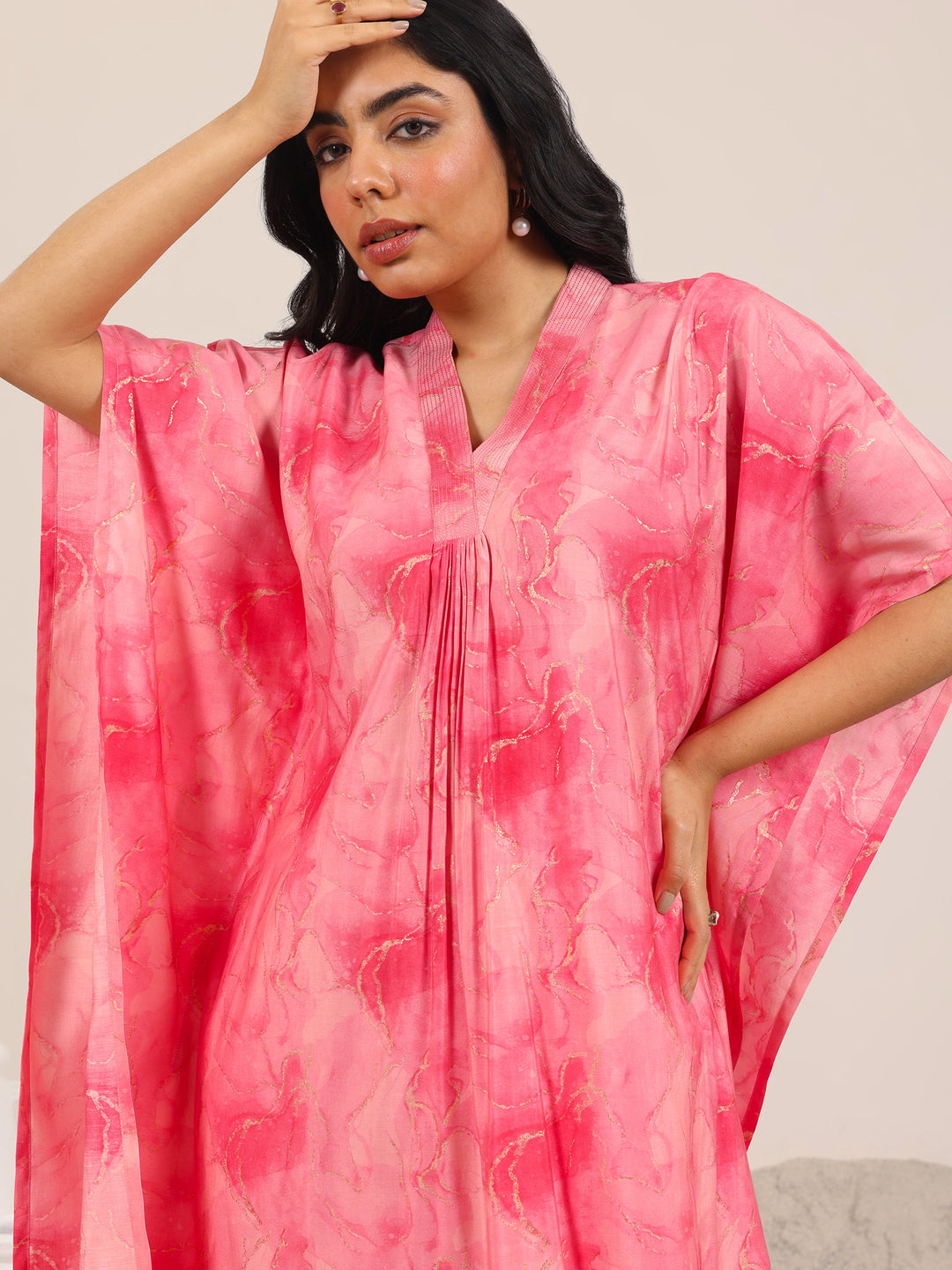  Coral Printed Silk Blend Co-Ord Sets 