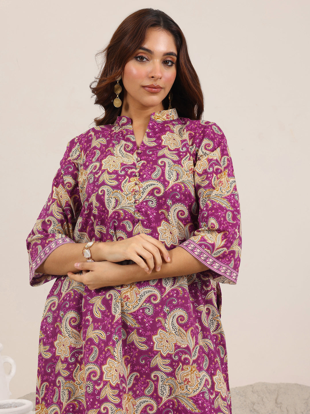  Wine Printed Pure Cotton Co-Ord Sets 