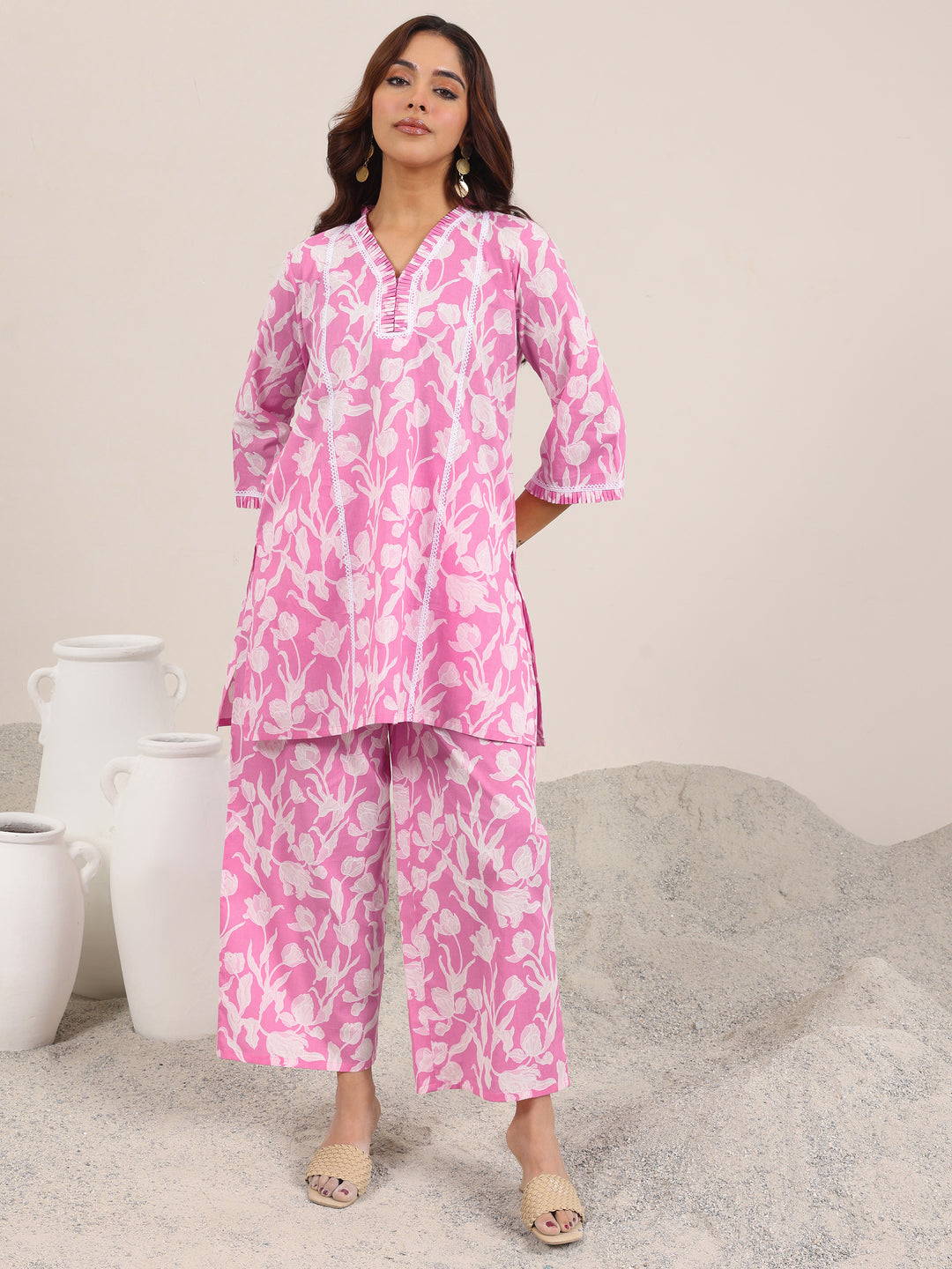 Pink Printed Pure Cotton Co-Ord Sets 