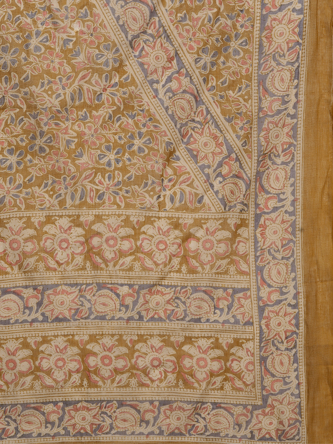  Mustard Printed Cotton Straight Suit With Dupatta 
