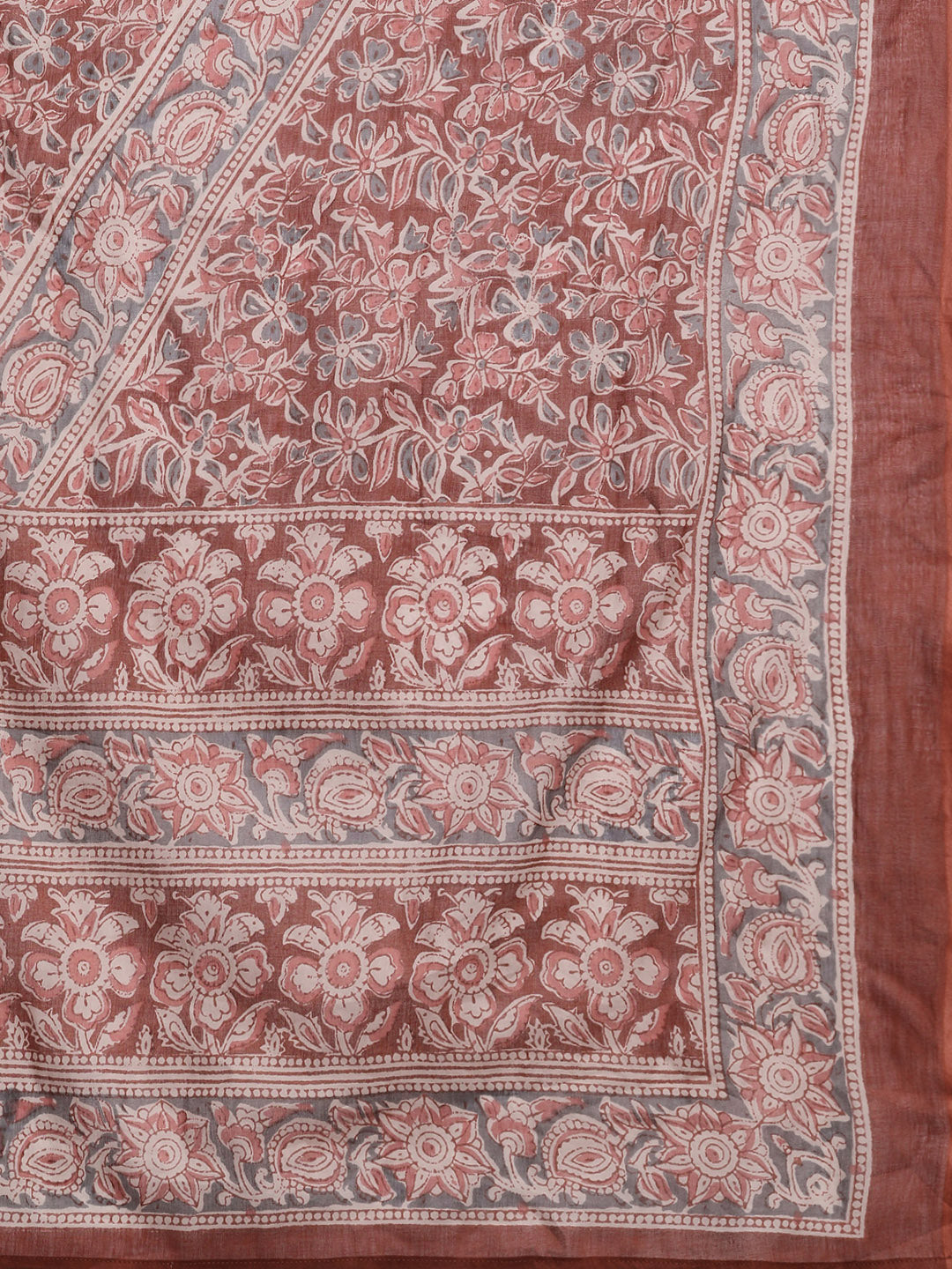 Rust Printed Pure Cotton Straight Suit Set With Dupatta 