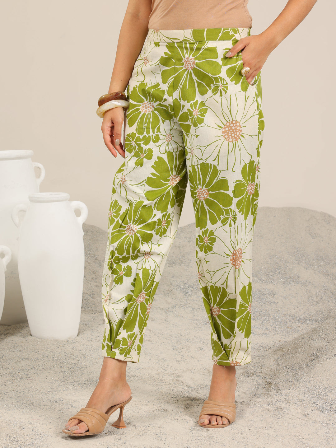  Off White Printed Cotton Blend Co-Ord Sets 