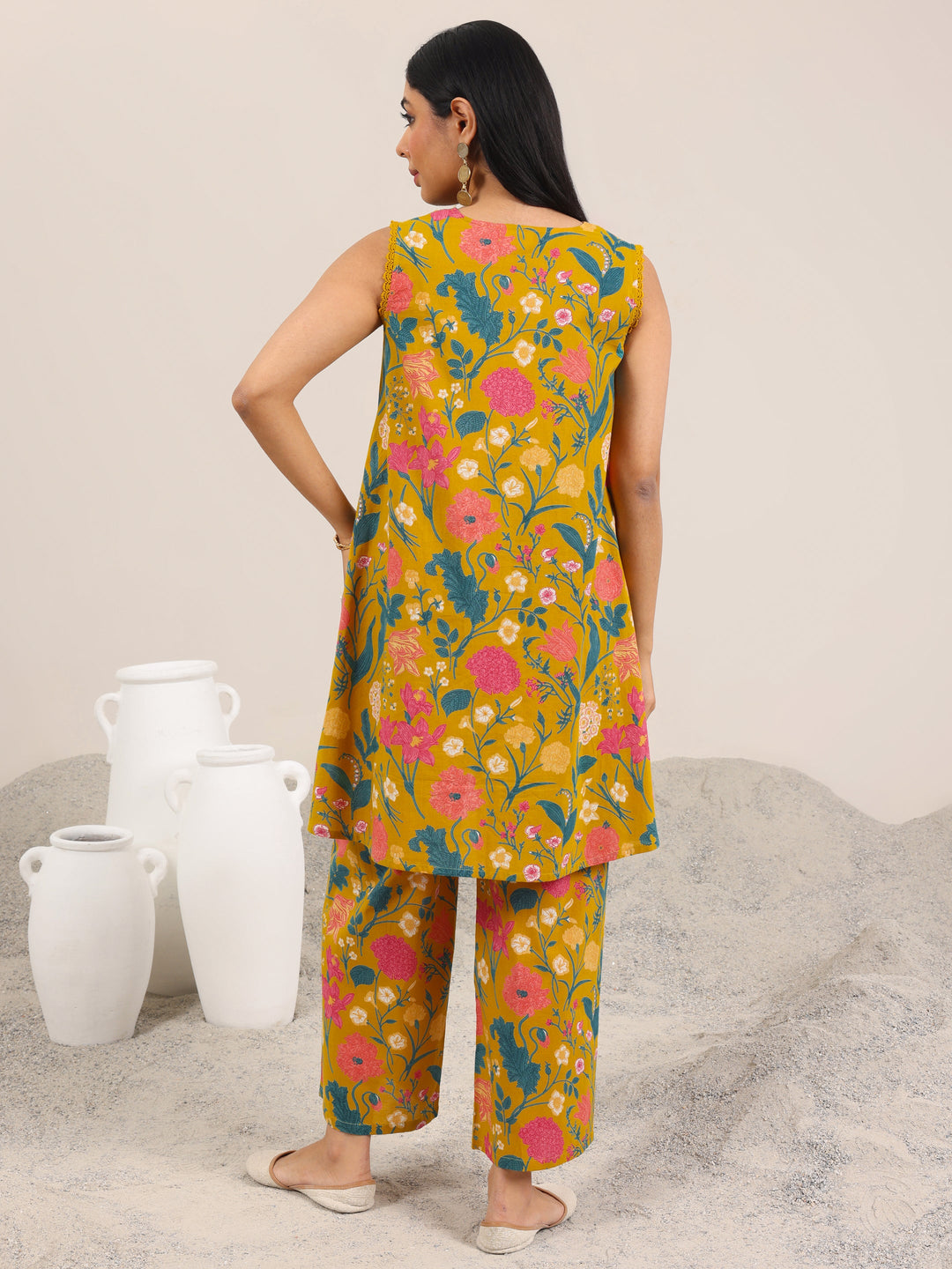  Mustard Printed Cotton Co-Ord Sets 