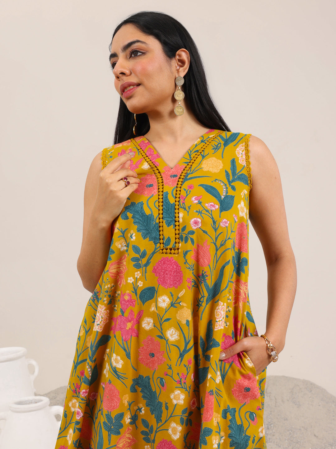  Mustard Printed Cotton Co-Ord Sets 