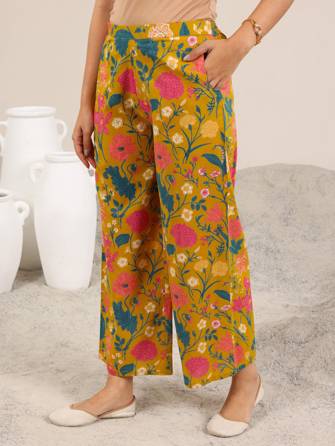  Mustard Printed Cotton Co-Ord Sets 
