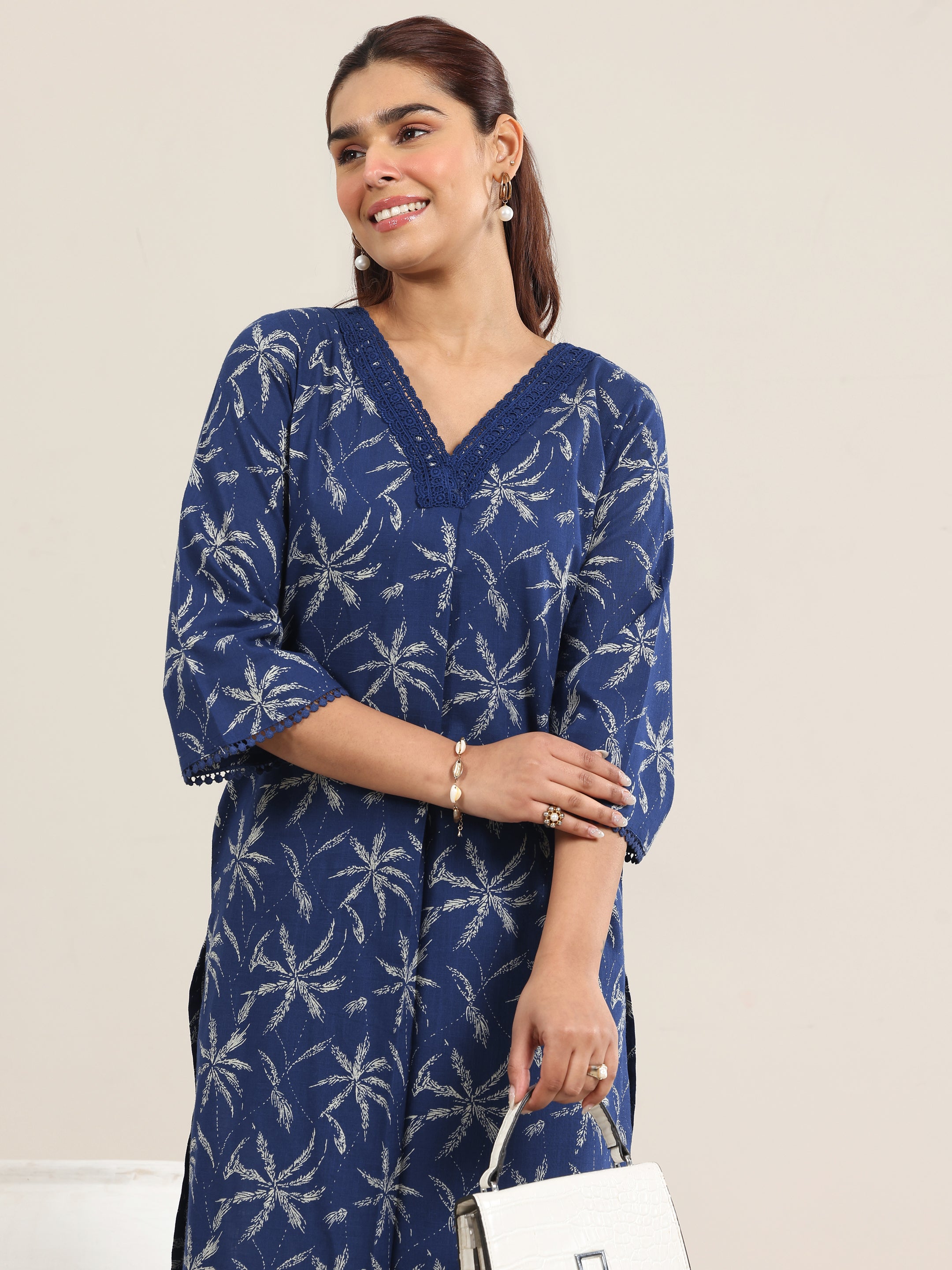 libas Blue Printed Cotton Straight Kurta Set-picture-35