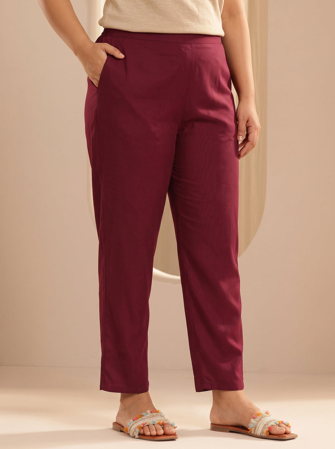 Plus Size Maroon Yoke Design Viscose Rayon Straight Suit Set With Dupatta 