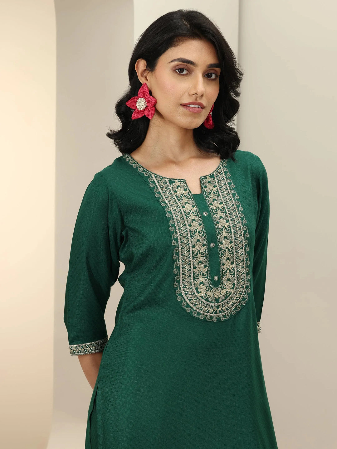  Green Self Design Rayon Straight Suit Sets With Dupatta 