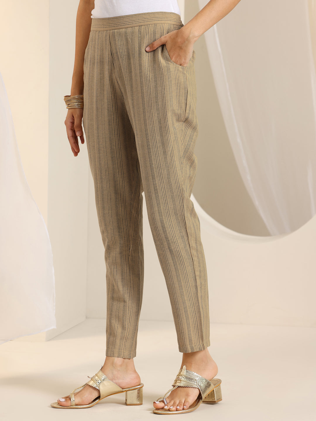  Rust Woven Design Cotton Blend Straight Suit Set With Dupatta 