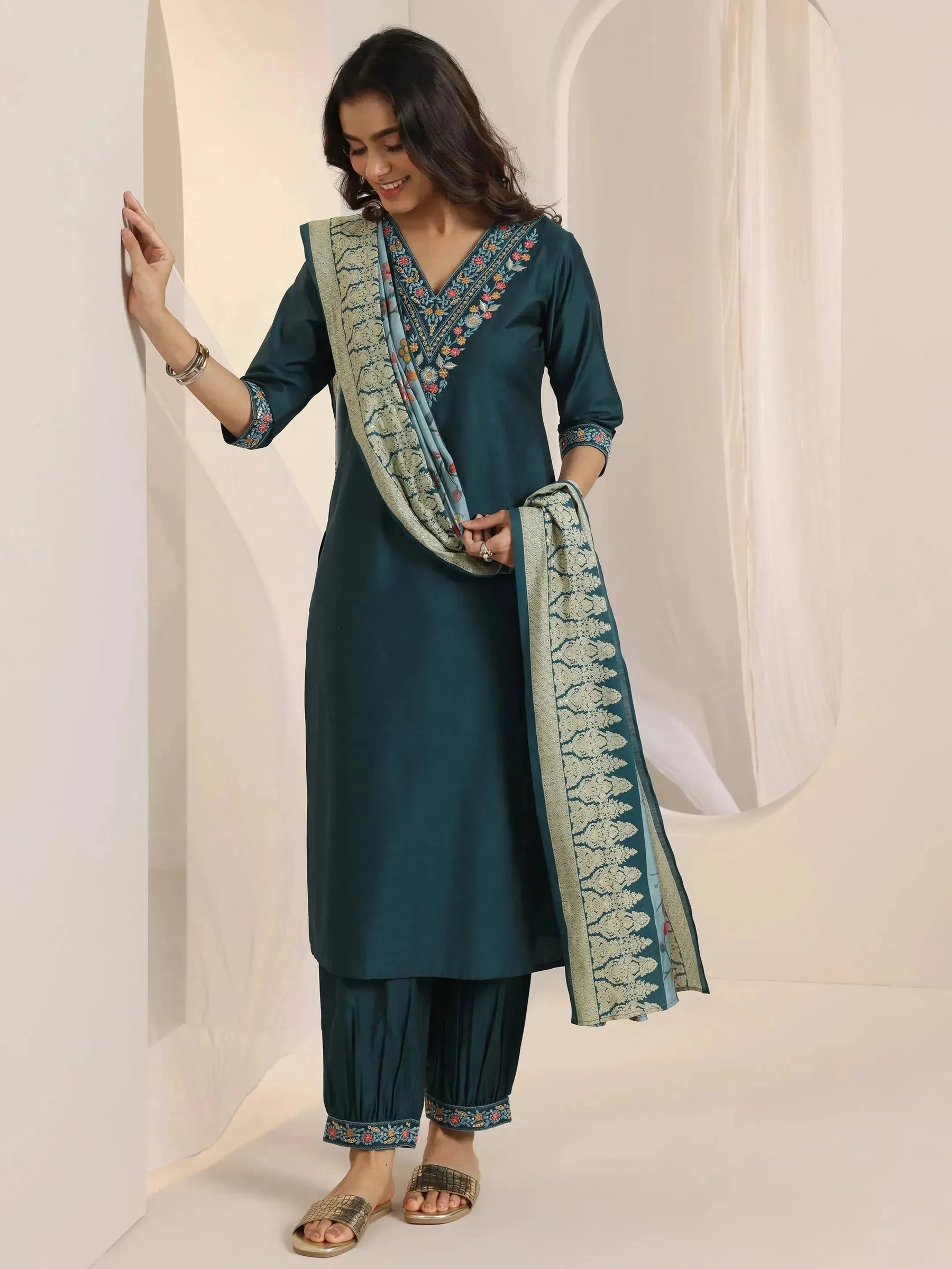 Black Printed Cotton Straight Kurti