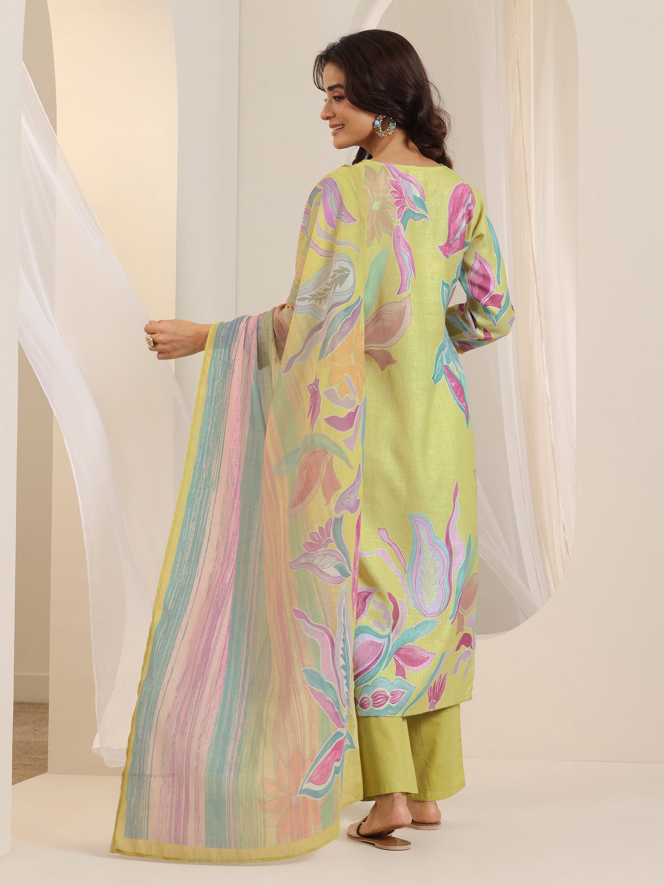 Libas Collection Shop Buy Libas Multi Printed Cotton Blend Straight Suit Set With Dupatta ...