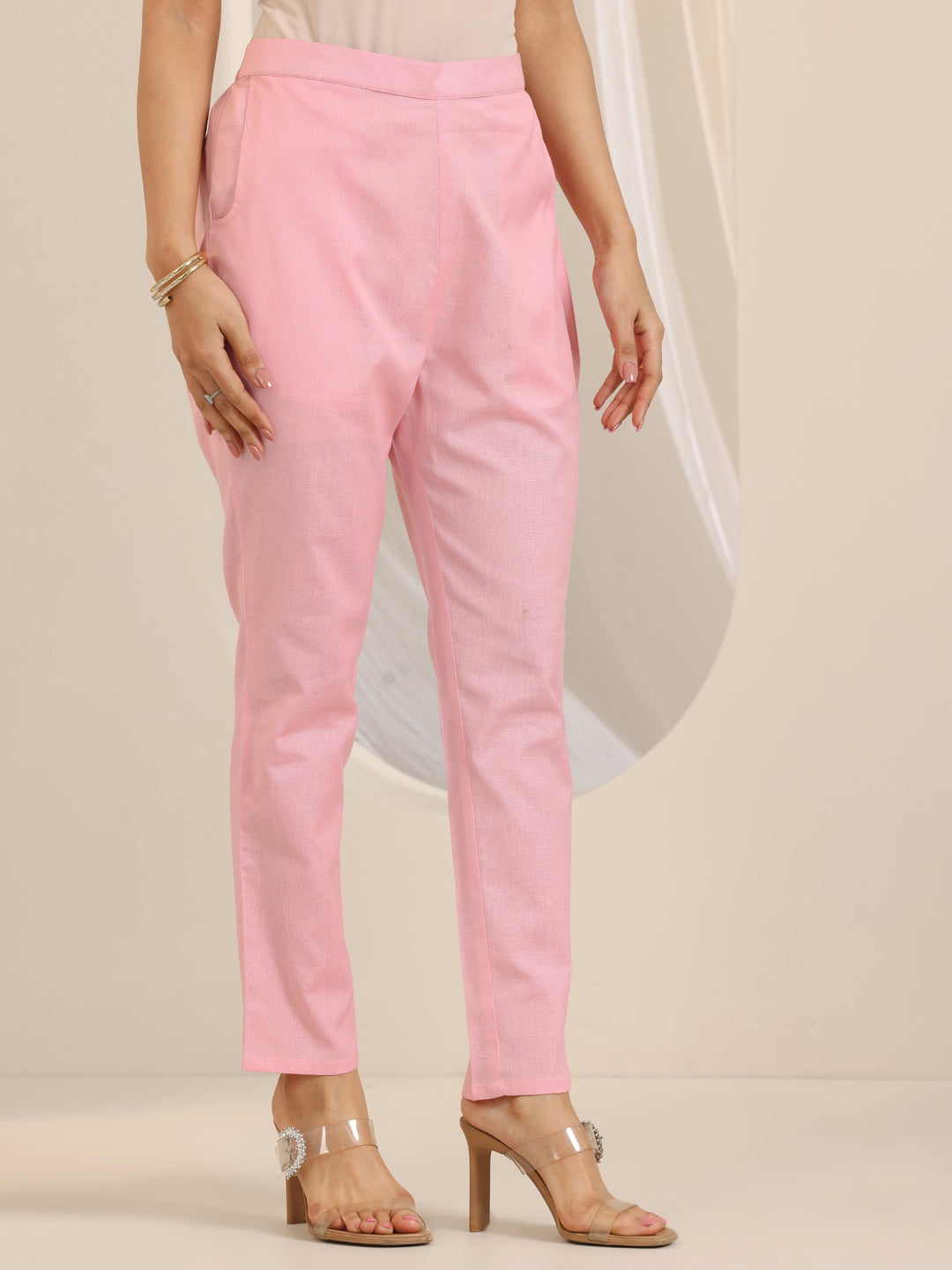  Pink Printed Cotton Blend Straight Suit Set With Dupatta 