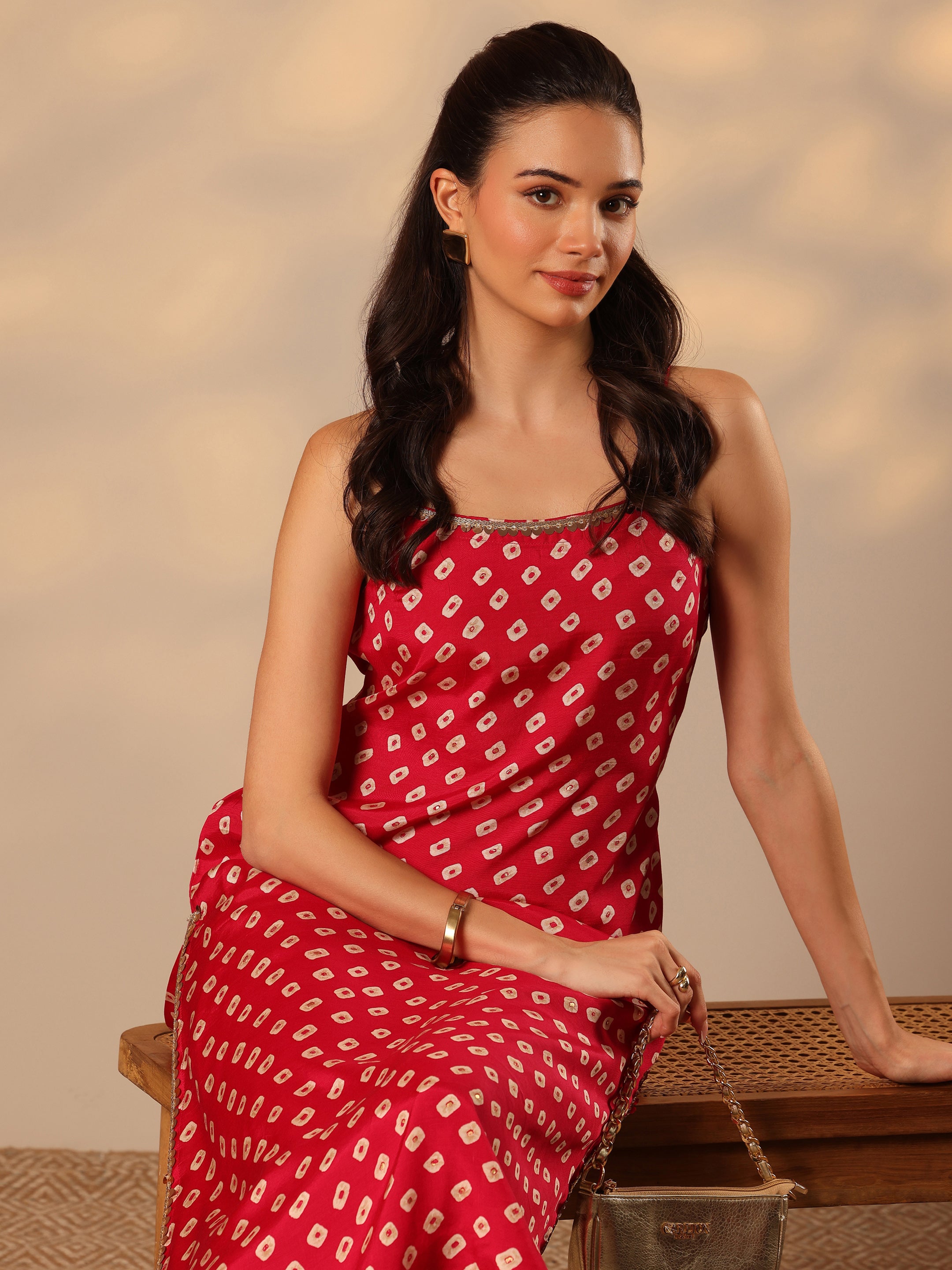libas Red Printed Rayon Straight Kurta Set-picture-13