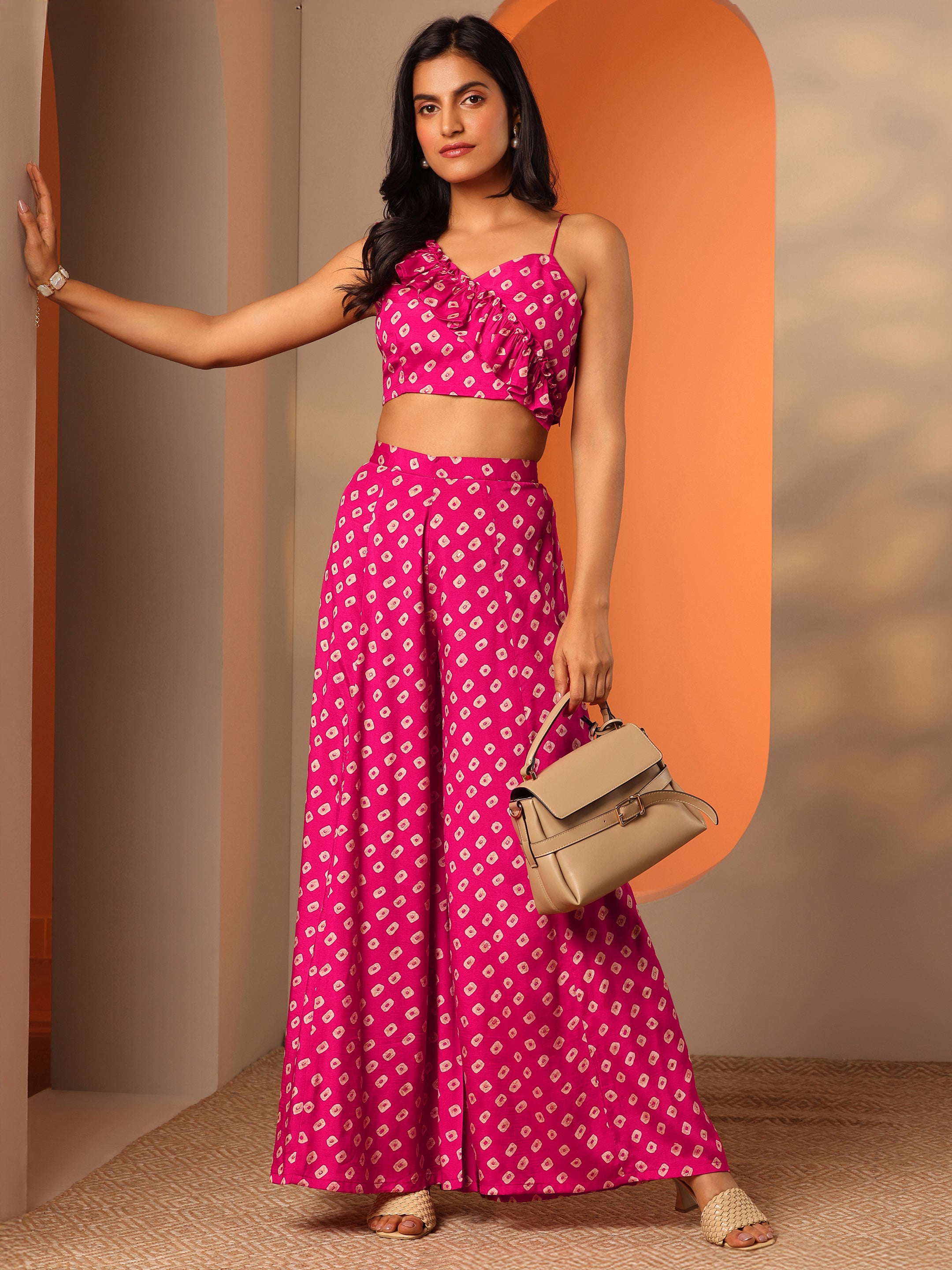 libas Pink Printed Rayon Co-Ord Sets-picture-58