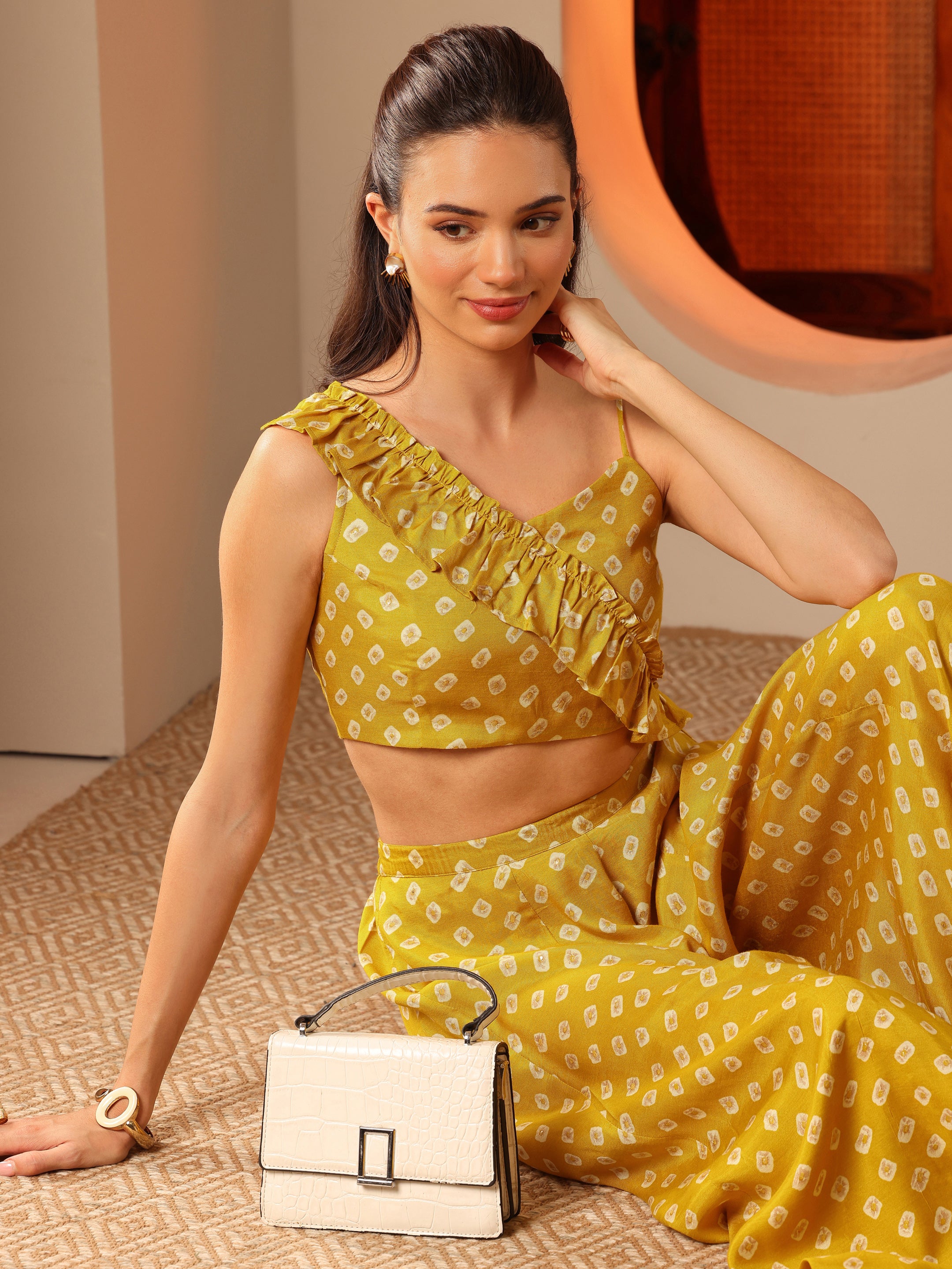 libas Yellow Printed Rayon Co-Ord Sets-picture-65